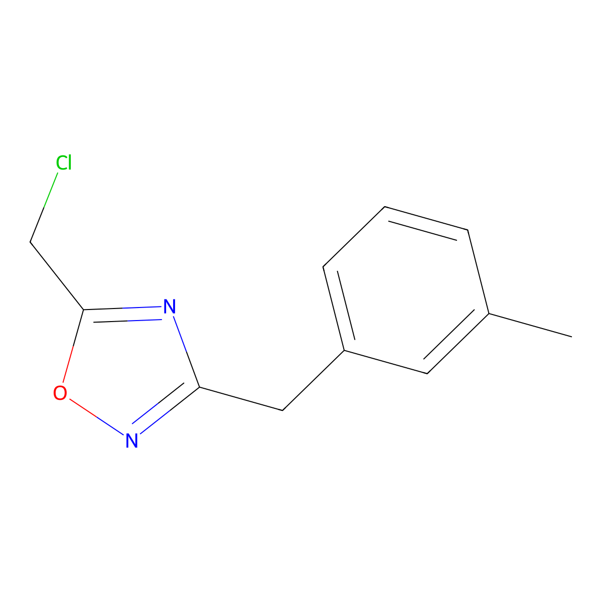 5-(Chloromethyl)-3-(3-methylbenzyl)-1,2,4-oxadiazole molecular structure, CAS 1250586-39-0