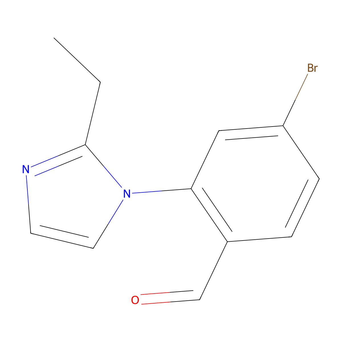 4-Bromo-2-(2-ethyl-1h-imidazol-1-yl)benzaldehyde molecular structure, CAS 1250586-40-3