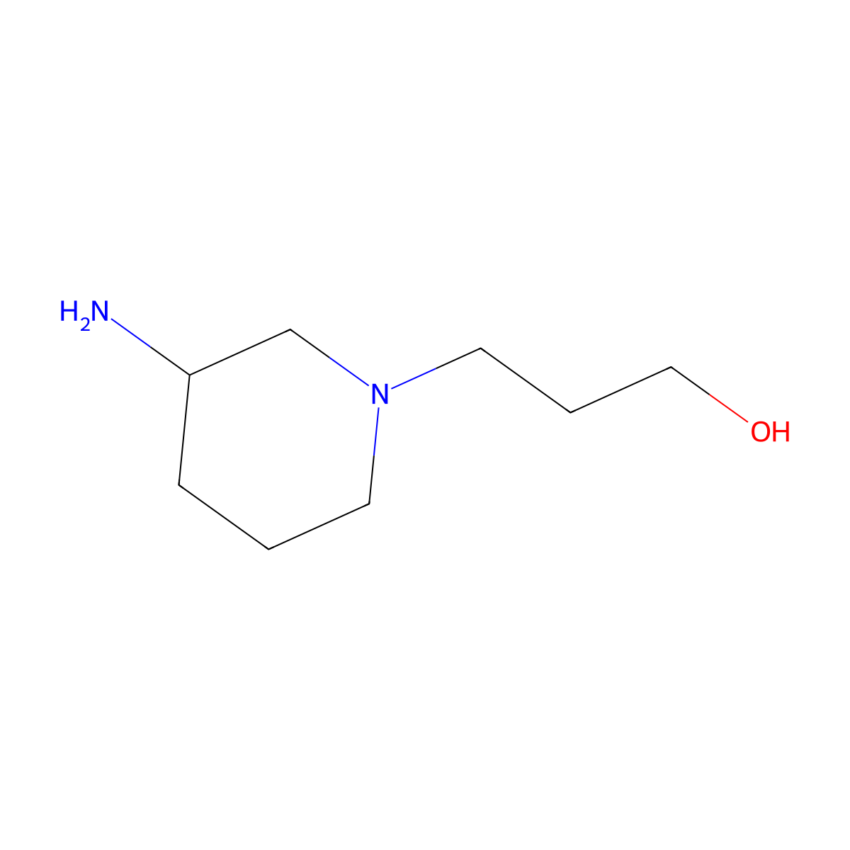 3-(3-Aminopiperidin-1-yl)propan-1-ol molecular structure, CAS 1250587-26-8