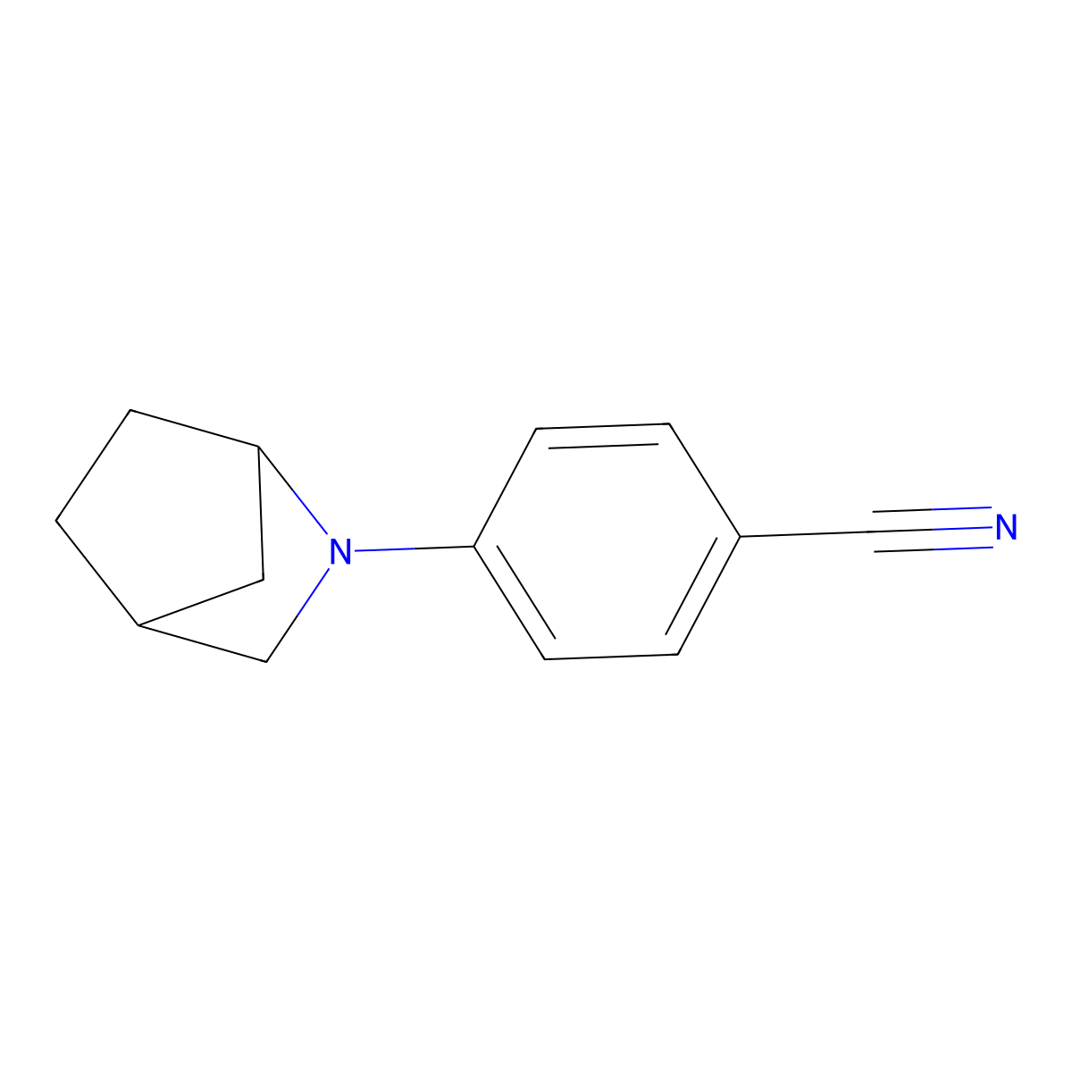 4-{2-Azabicyclo[2.2.1]heptan-2-yl}benzonitrile molecular structure, CAS 1250588-28-3