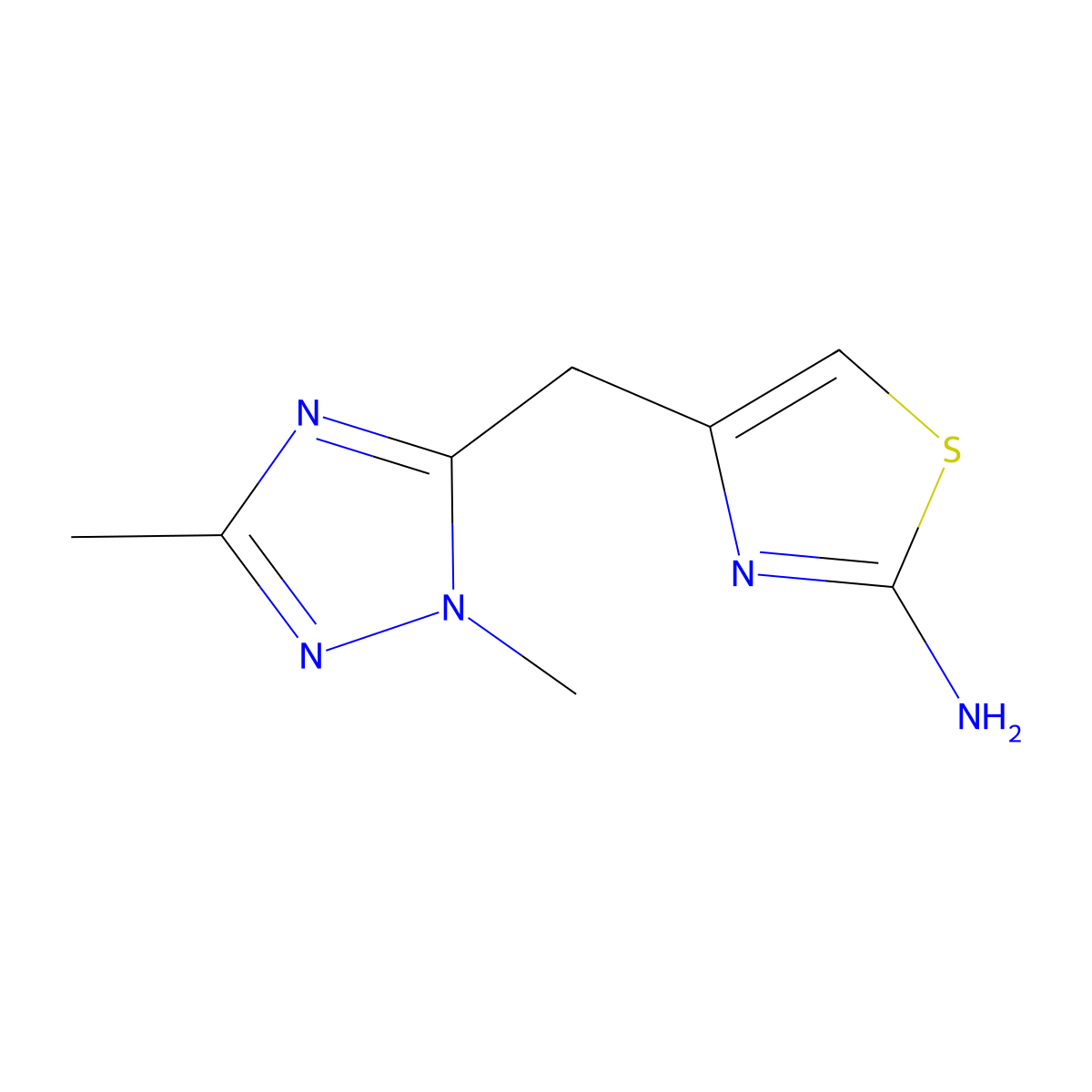 4-((1,3-Dimethyl-1h-1,2,4-triazol-5-yl)methyl)thiazol-2-amine molecular structure, CAS 1250589-11-7
