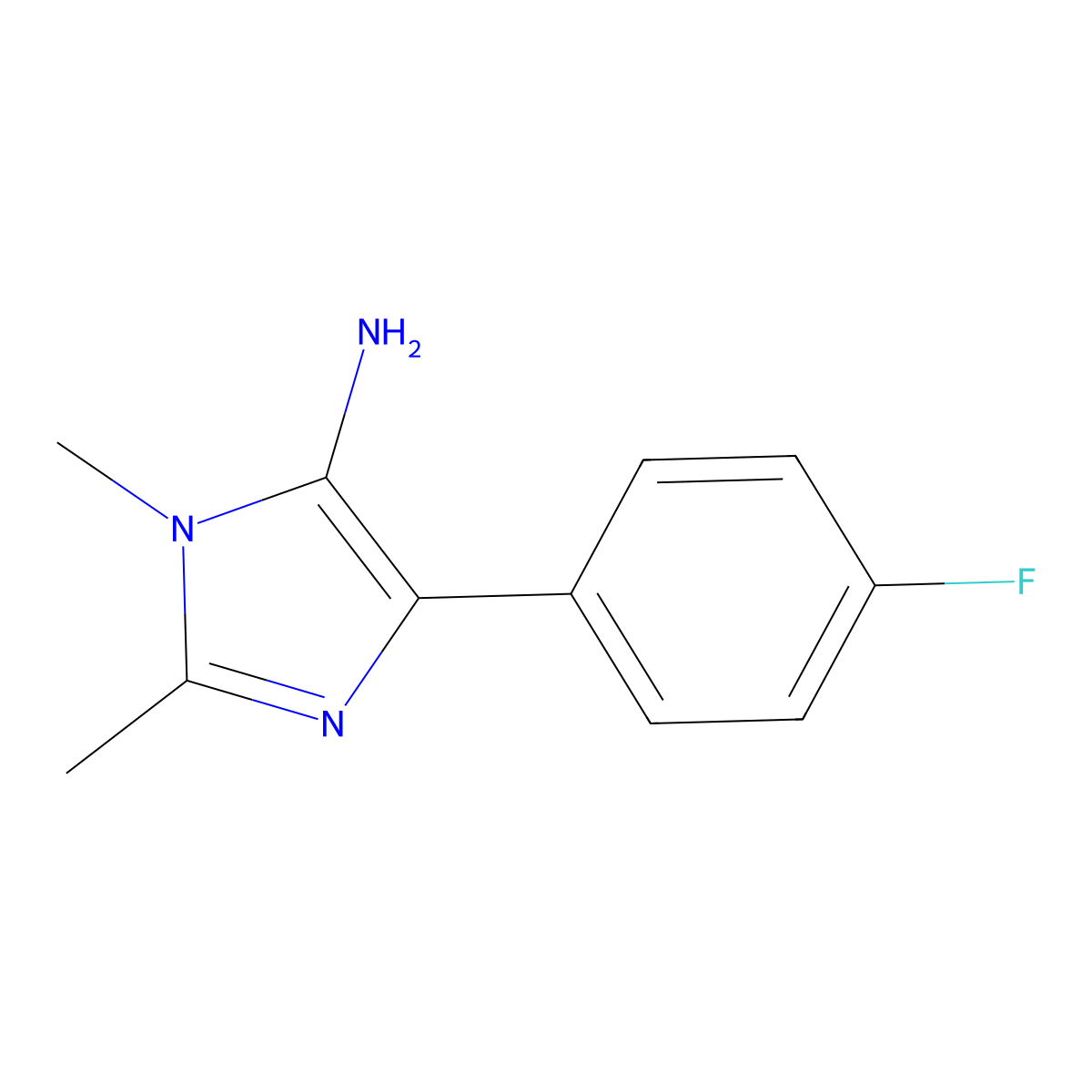 4-(4-Fluorophenyl)-1,2-dimethyl-1H-imidazol-5-amine molecular structure, CAS 1250590-98-7