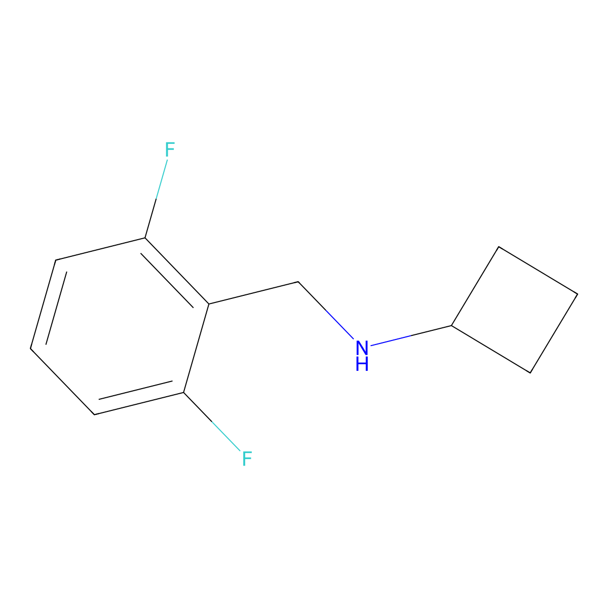 N-[(2,6-difluorophenyl)methyl]cyclobutanamine molecular structure, CAS 1250591-12-8