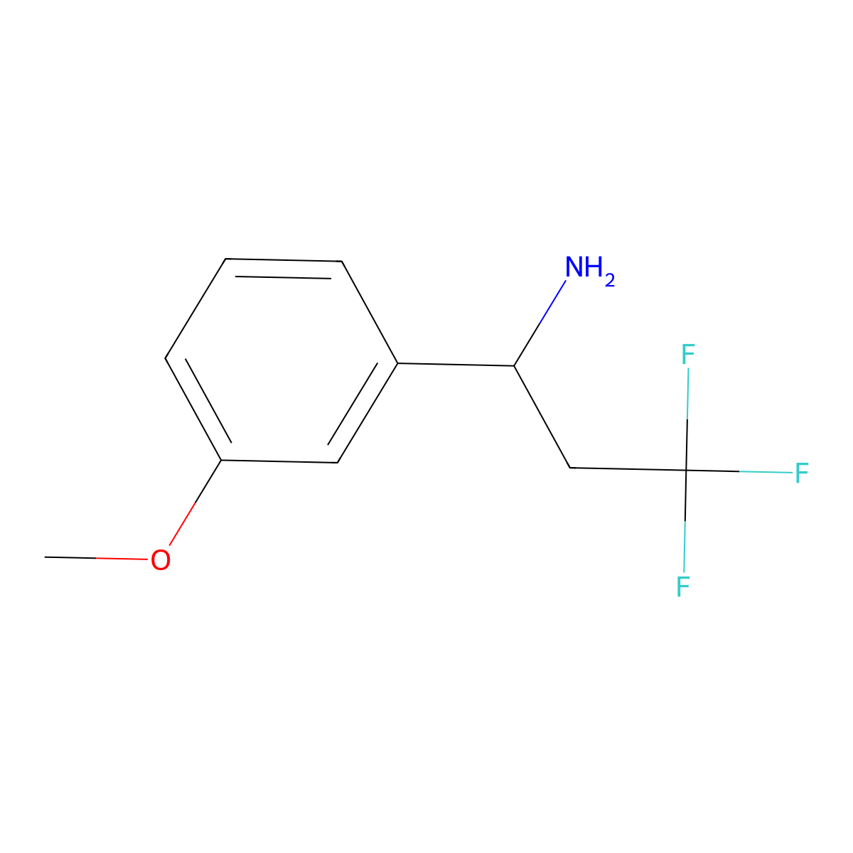 3,3,3-Trifluoro-1-(3-methoxyphenyl)propan-1-amine molecular structure, CAS 1250591-36-6