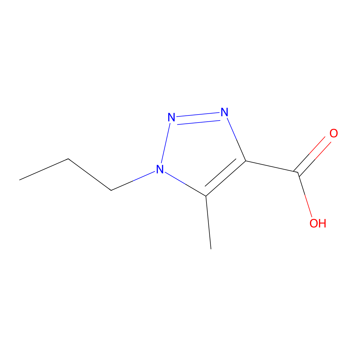 5-methyl-1-propyl-1H-1,2,3-triazole-4-carboxylic acid molecular structure, CAS 1250592-55-2