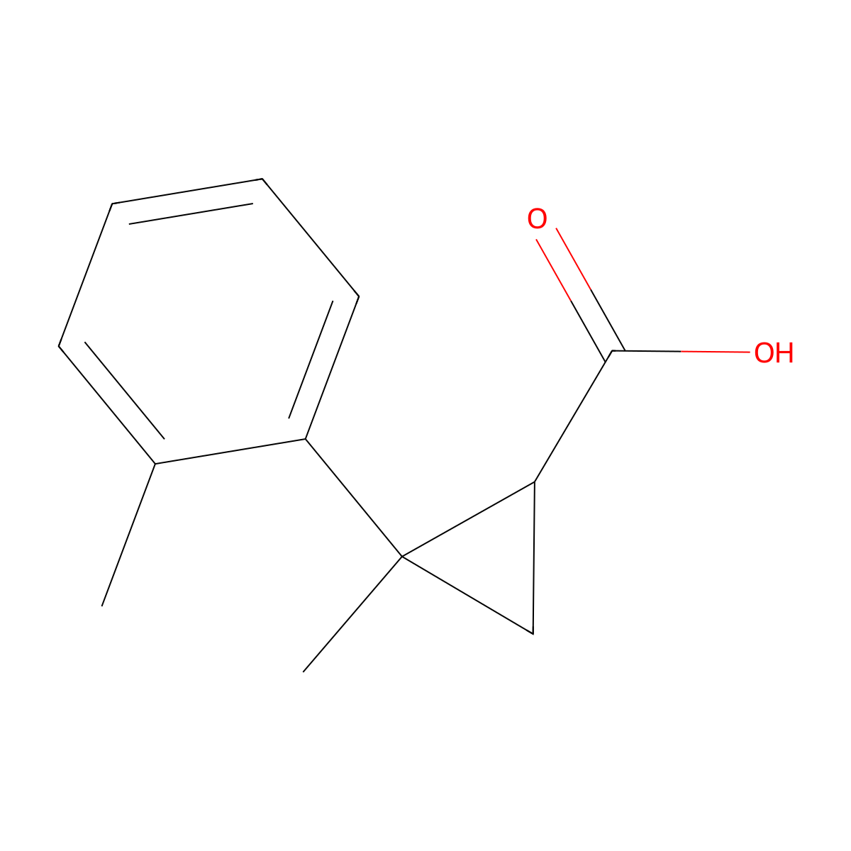 2-Methyl-2-(2-methylphenyl)cyclopropane-1-carboxylic acid molecular structure, CAS 1250593-55-5