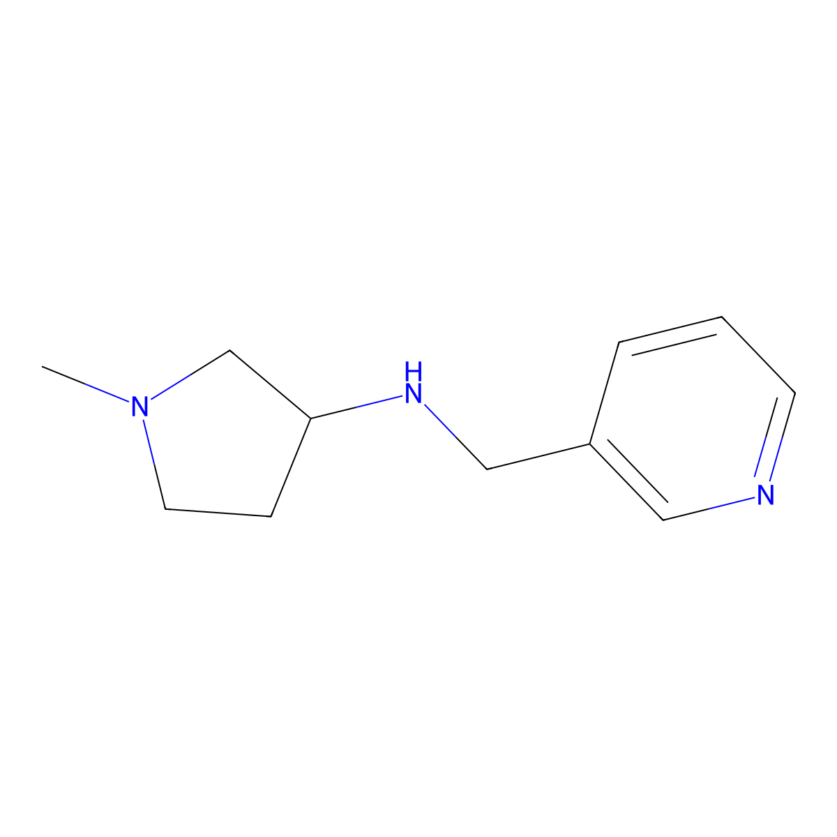 1-methyl-N-(pyridin-3-ylmethyl)pyrrolidin-3-amine molecular structure, CAS 1250594-11-6