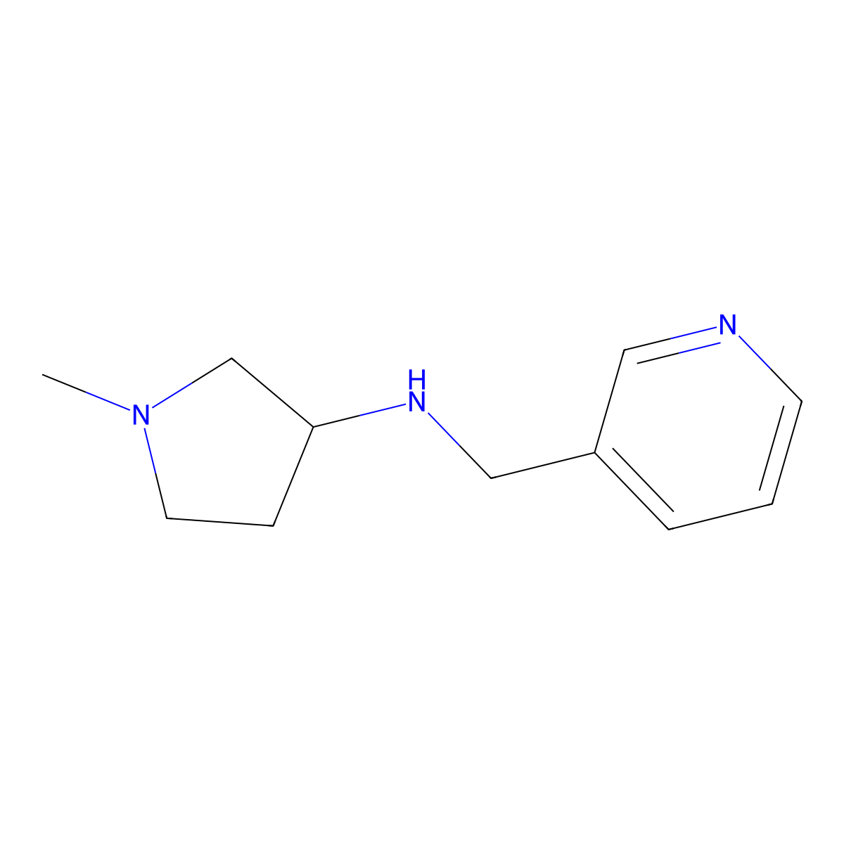 1-methyl-N-(pyridin-3-ylmethyl)pyrrolidin-3-amine molecular structure, CAS 1250594-11-6
