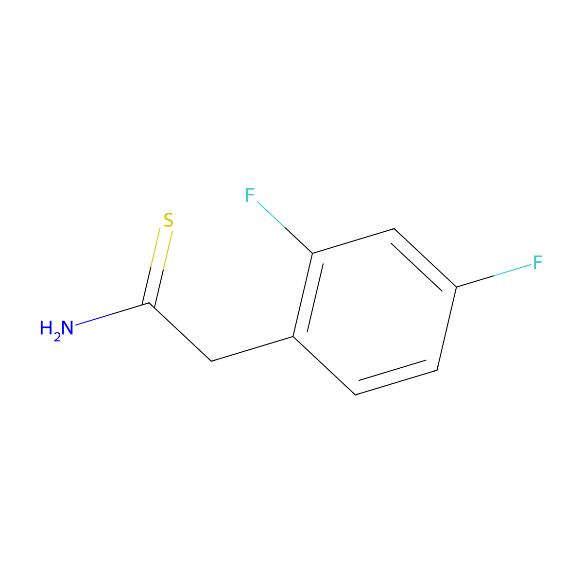 2-(2,4-Difluorophenyl)ethanethioamide molecular structure, CAS 1250595-91-5