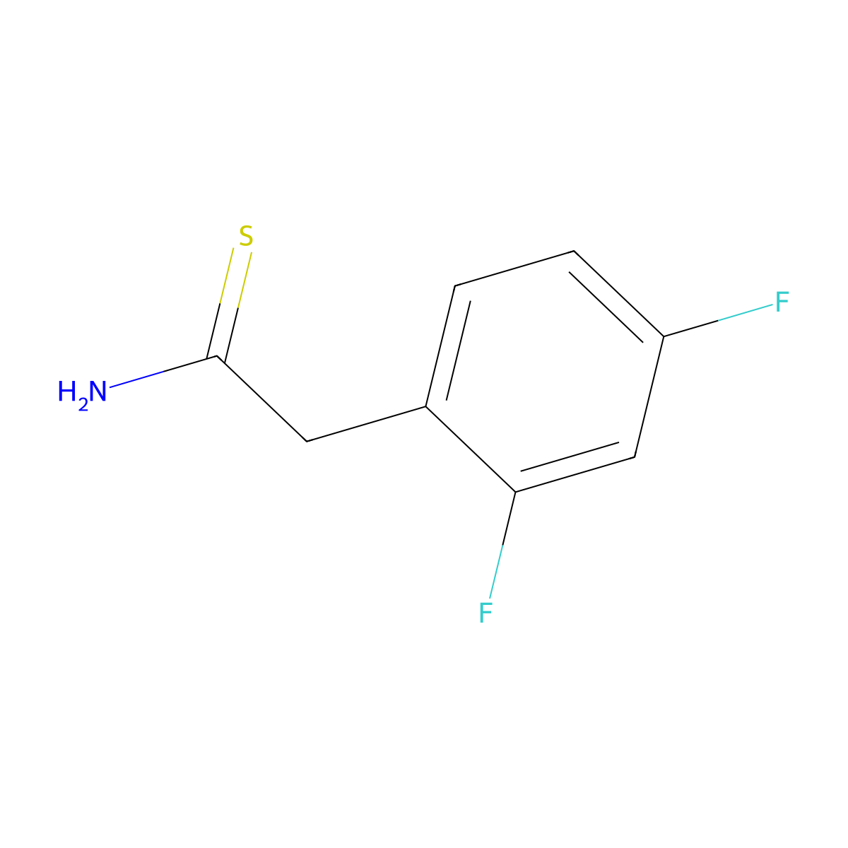 2-(2,4-Difluorophenyl)ethanethioamide molecular structure, CAS 1250595-91-5