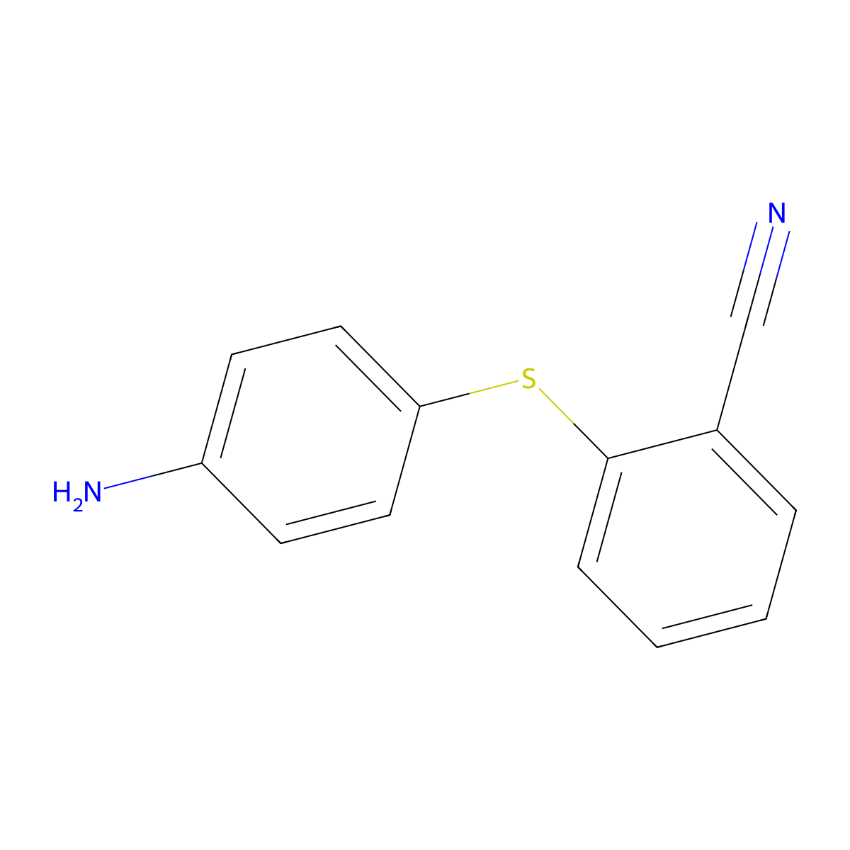 2-[(4-Aminophenyl)sulfanyl]benzonitrile molecular structure, CAS 1250596-32-7
