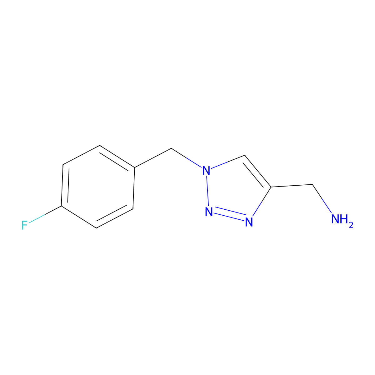 {1-[(4-fluorophenyl)methyl]-1H-1,2,3-triazol-4-yl}methanamine molecular structure, CAS 1250599-01-9