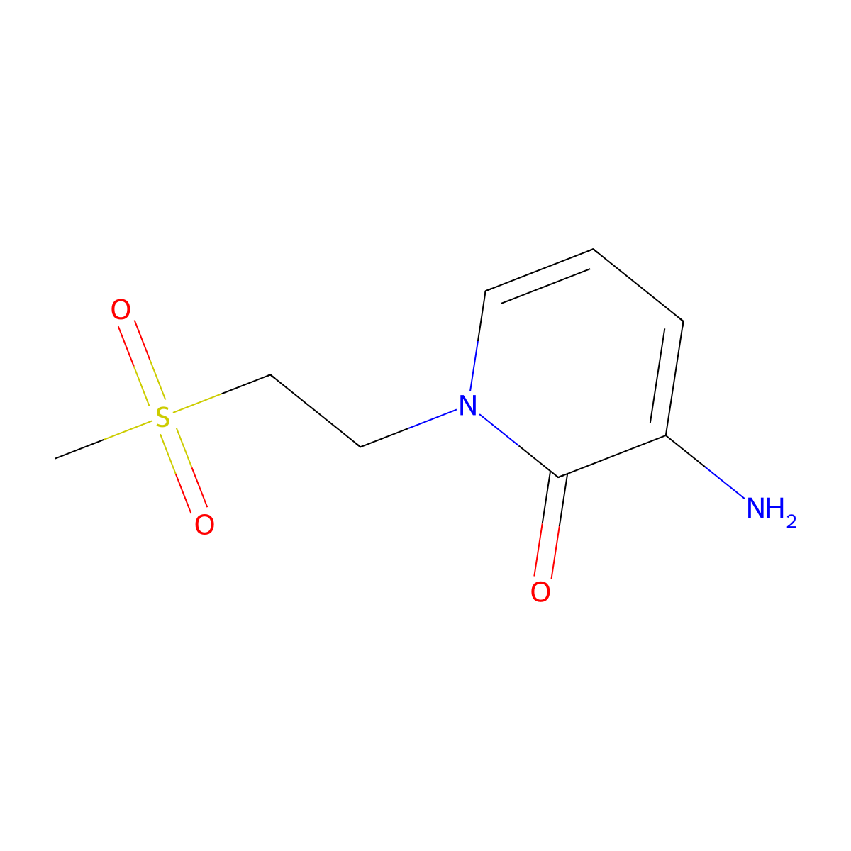 3-Amino-1-(2-methanesulfonylethyl)-1,2-dihydropyridin-2-one molecular structure, CAS 1250600-09-9