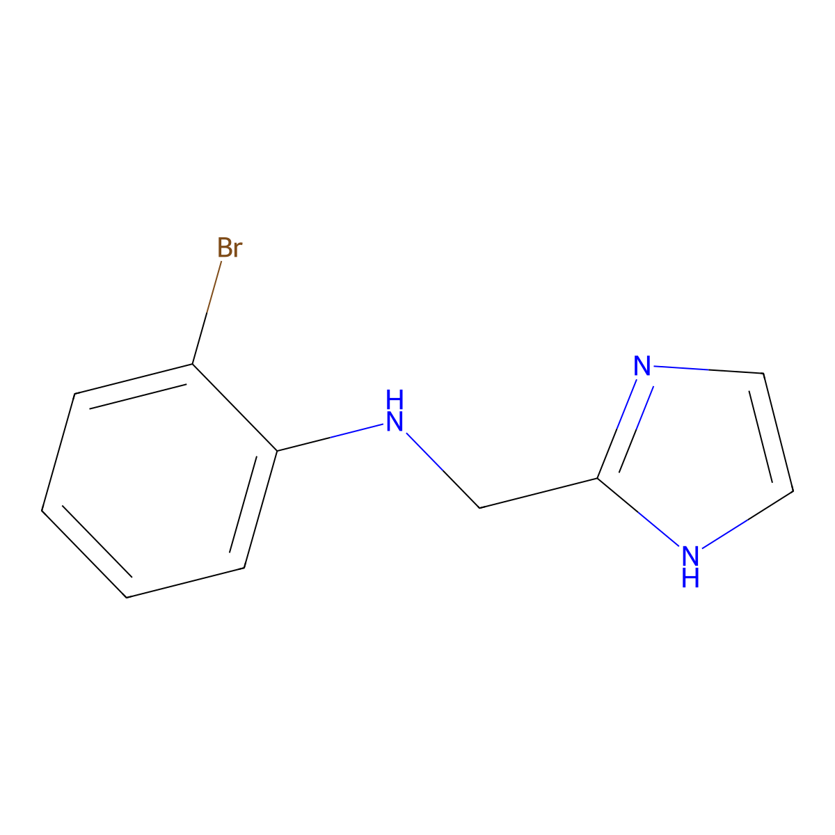 2-bromo-N-(1H-imidazol-2-ylmethyl)aniline molecular structure, CAS 1250600-20-4
