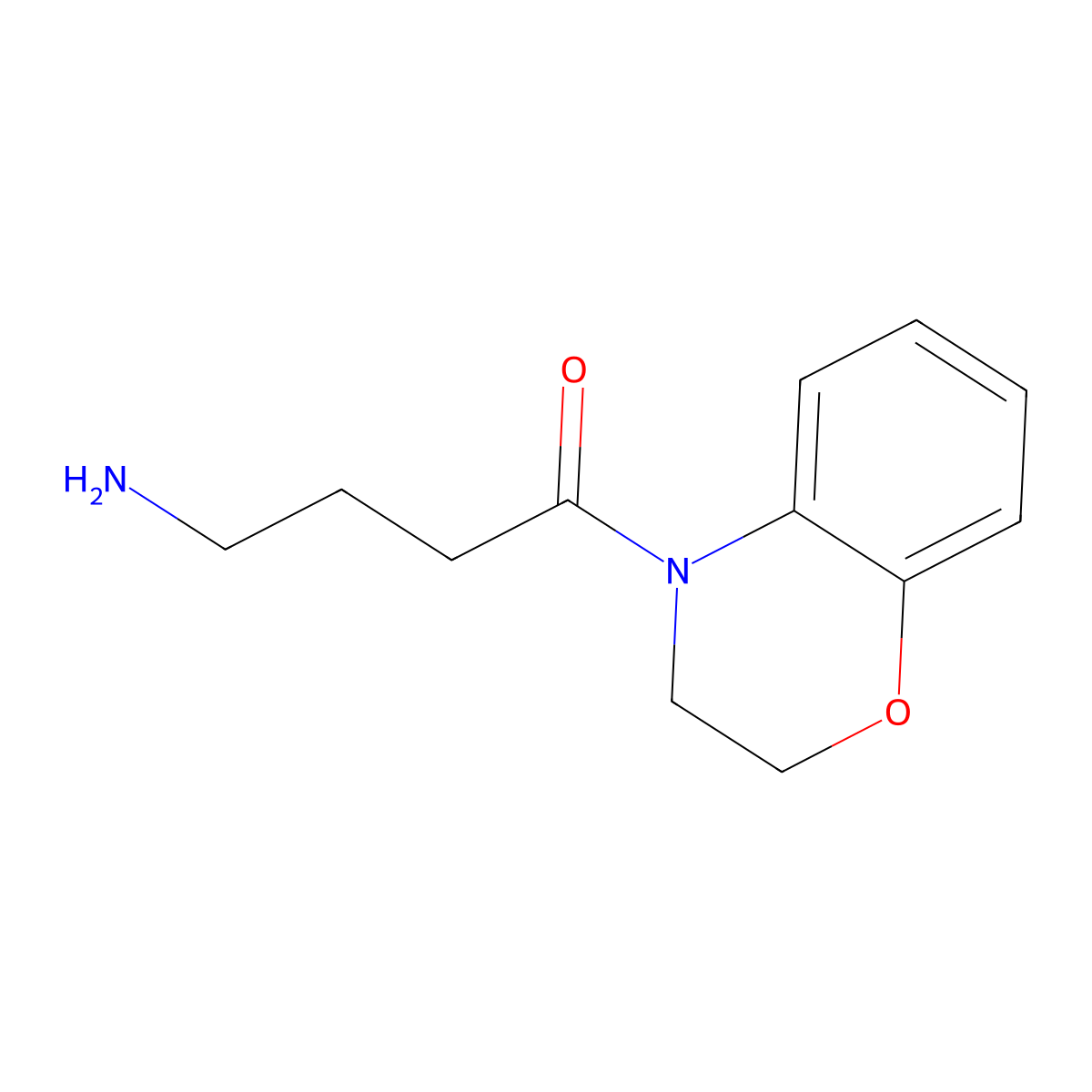4-Amino-1-(3,4-dihydro-2H-1,4-benzoxazin-4-yl)butan-1-one molecular structure, CAS 1250600-40-8