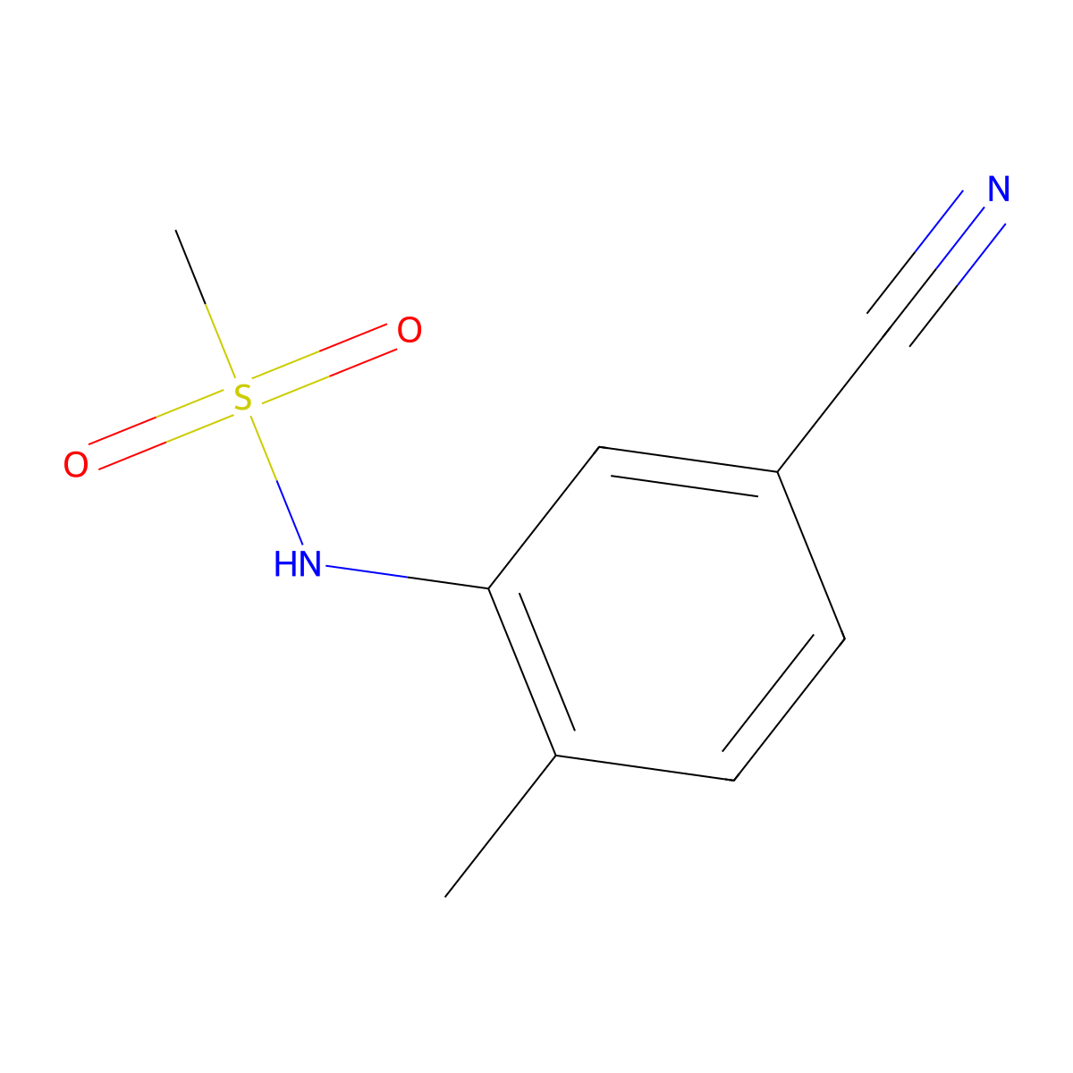 N-(5-cyano-2-methylphenyl)methanesulfonamide molecular structure, CAS 1250600-85-1