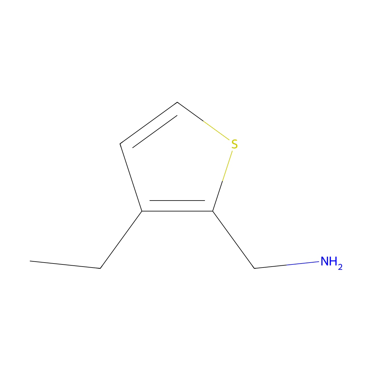(3-Ethylthiophen-2-yl)methanamine molecular structure, CAS 1250601-41-2