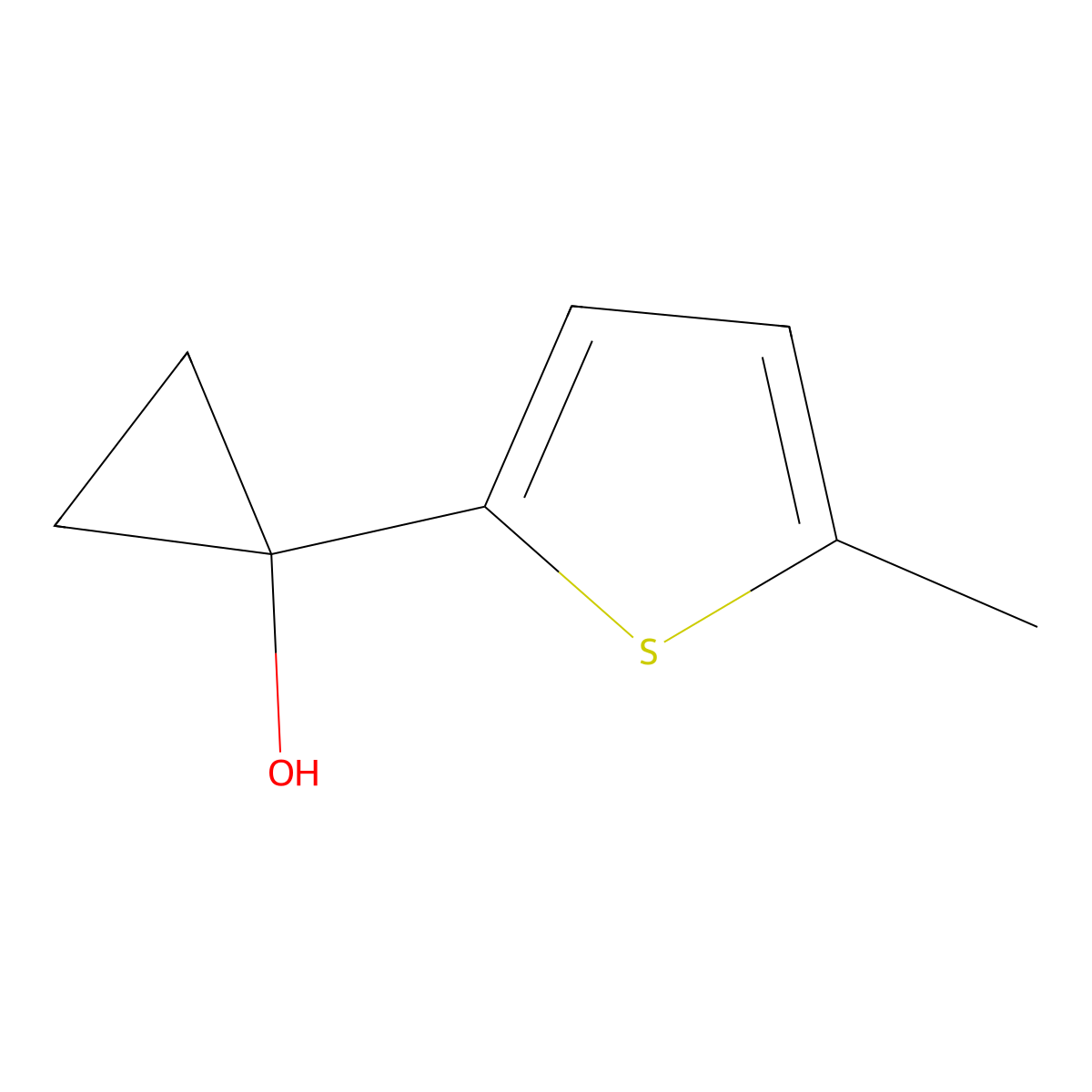 1-(5-Methylthiophen-2-yl)cyclopropan-1-ol molecular structure, CAS 1250603-16-7