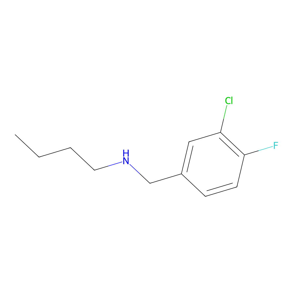 Butyl[(3-chloro-4-fluorophenyl)methyl]amine molecular structure, CAS 1250604-27-3