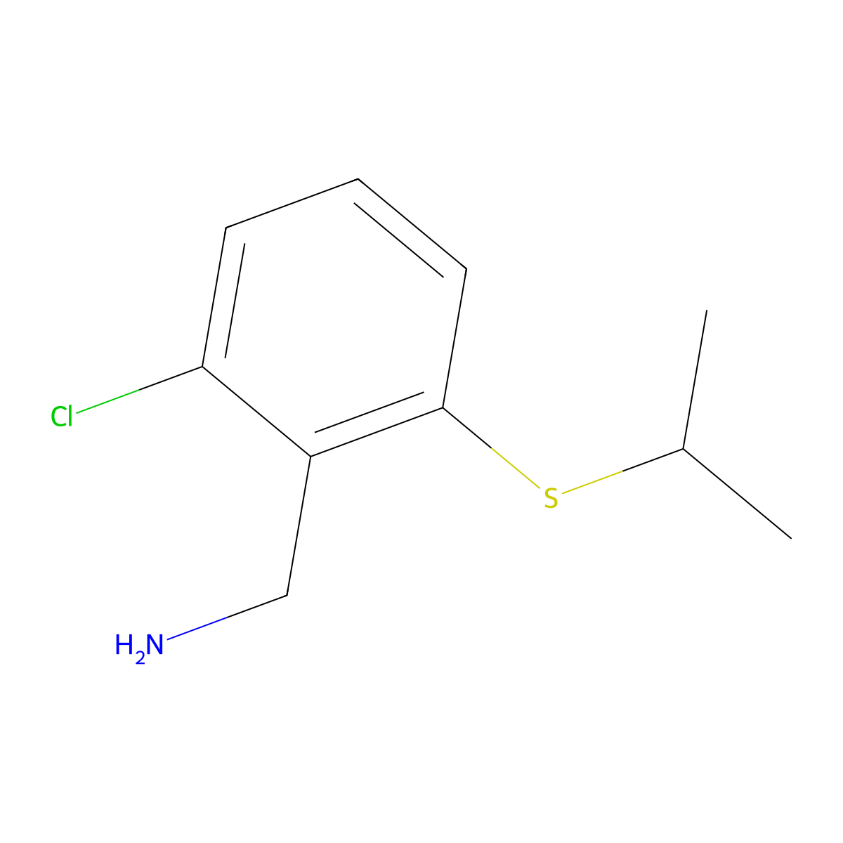(2-Chloro-6-(isopropylthio)phenyl)methanamine molecular structure, CAS 1250604-42-2