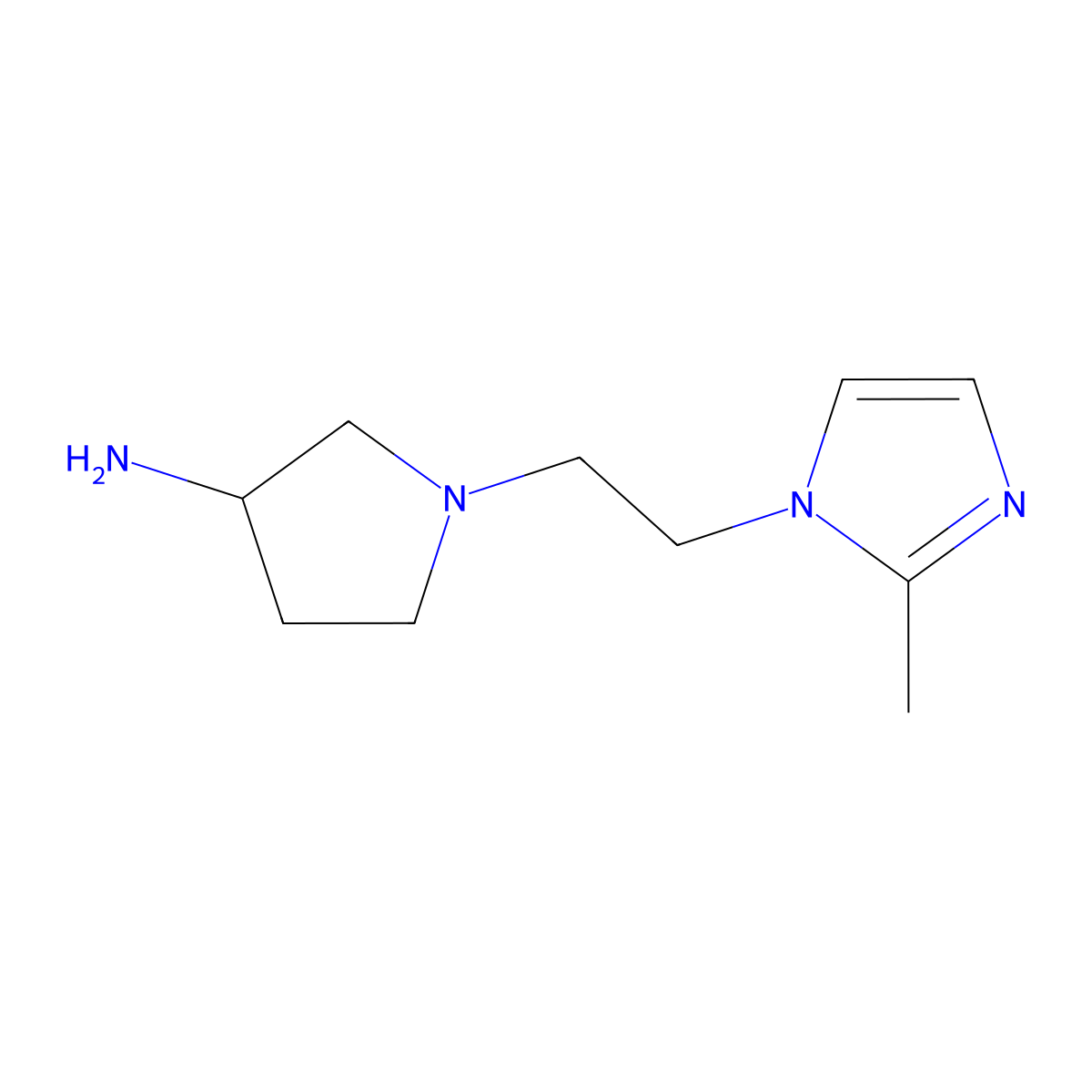 1-(2-(2-Methyl-1H-imidazol-1-yl)ethyl)pyrrolidin-3-amine molecular structure, CAS 1250604-69-3