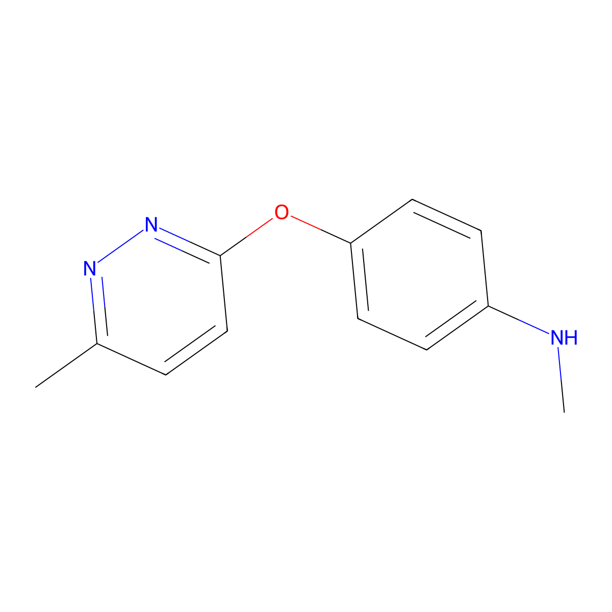 N-methyl-4-((6-methylpyridazin-3-yl)oxy)aniline molecular structure, CAS 1250605-38-9