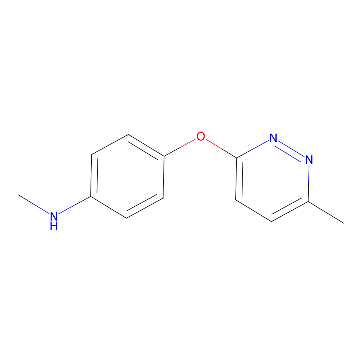 N-methyl-4-((6-methylpyridazin-3-yl)oxy)aniline molecular structure, CAS 1250605-38-9