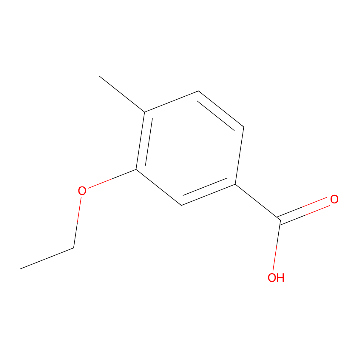 3-Ethoxy-4-methylbenzoic acid molecular structure, CAS 1250606-59-7