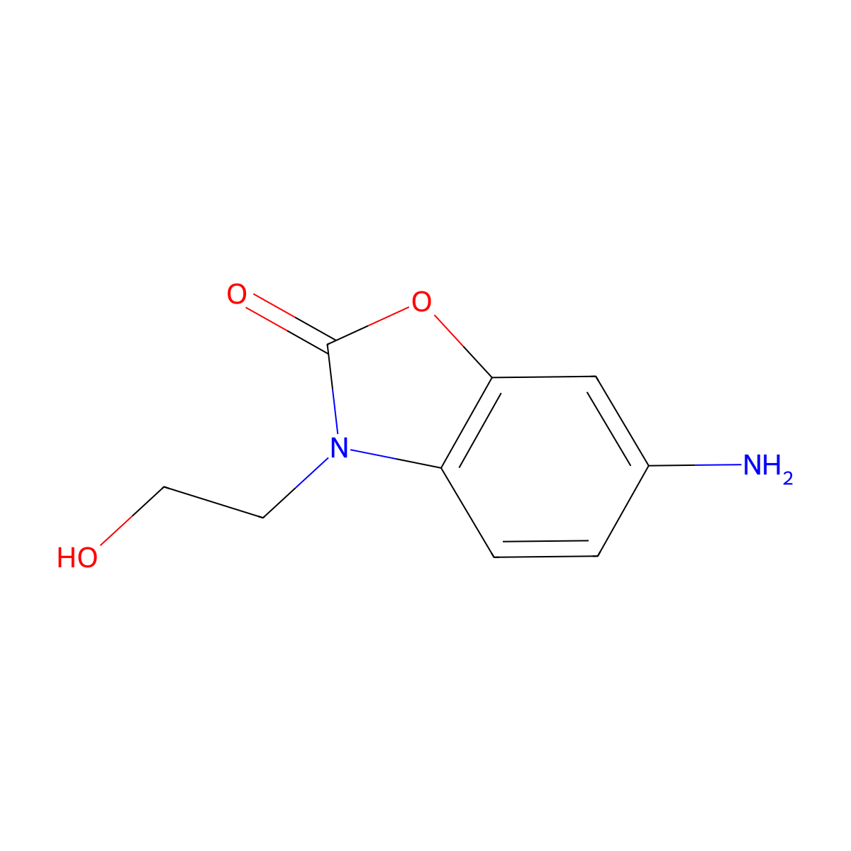 6-Amino-3-(2-hydroxyethyl)-2,3-dihydro-1,3-benzoxazol-2-one molecular structure, CAS 1250607-61-4