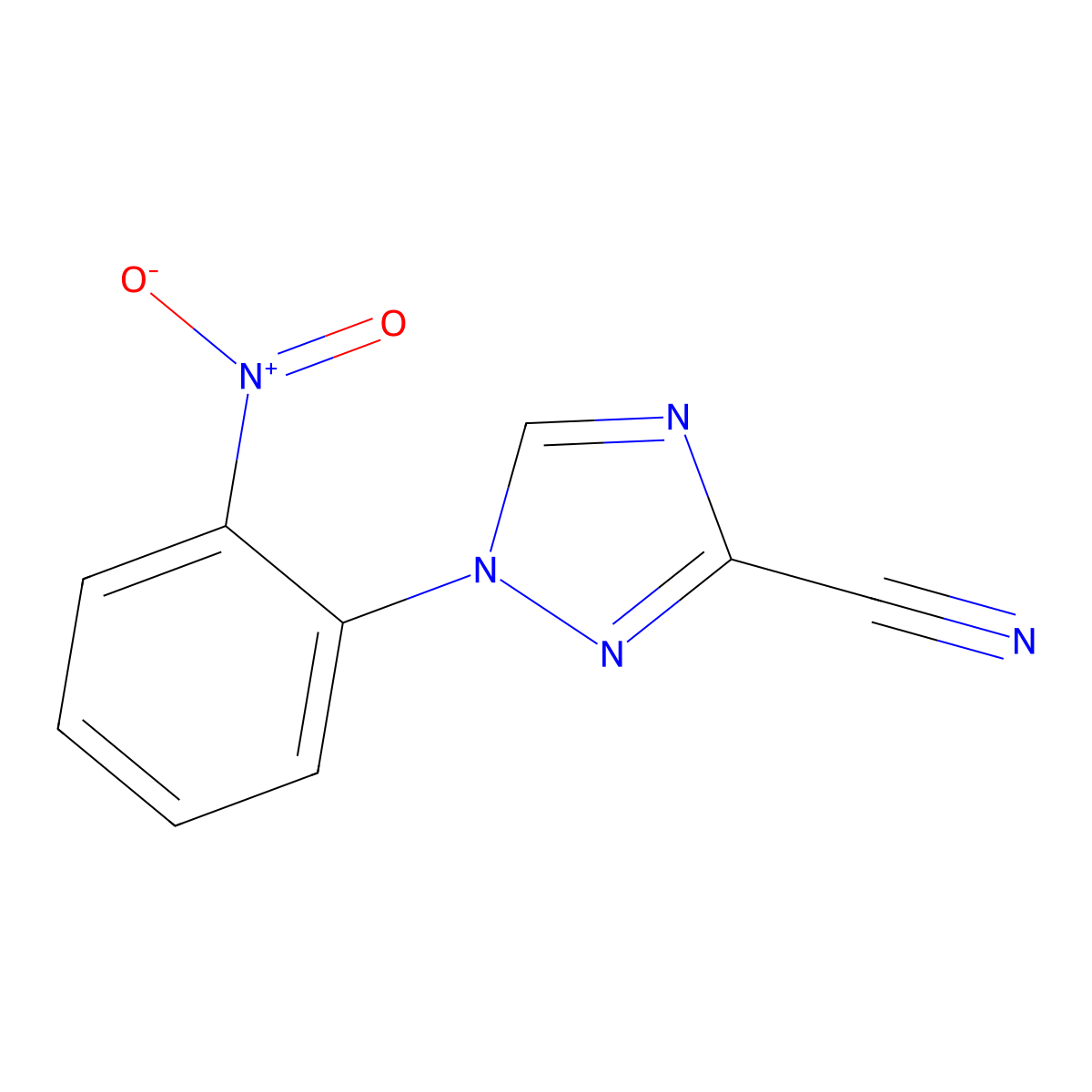 1-(2-nitrophenyl)-1H-1,2,4-triazole-3-carbonitrile molecular structure, CAS 1250607-76-1