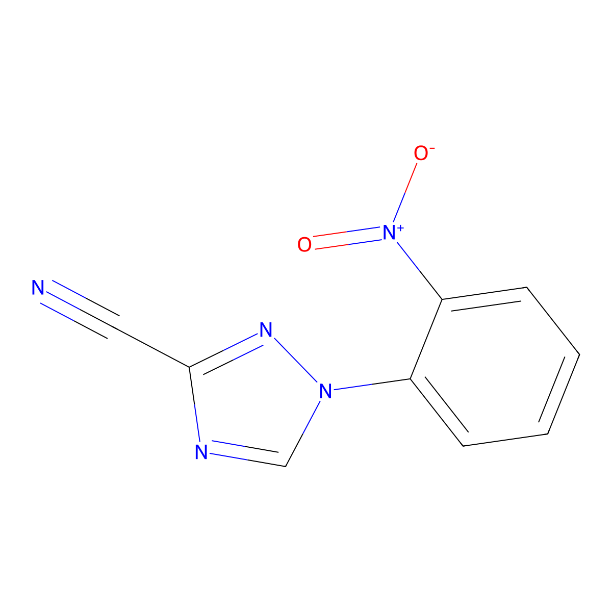 1-(2-nitrophenyl)-1H-1,2,4-triazole-3-carbonitrile molecular structure, CAS 1250607-76-1