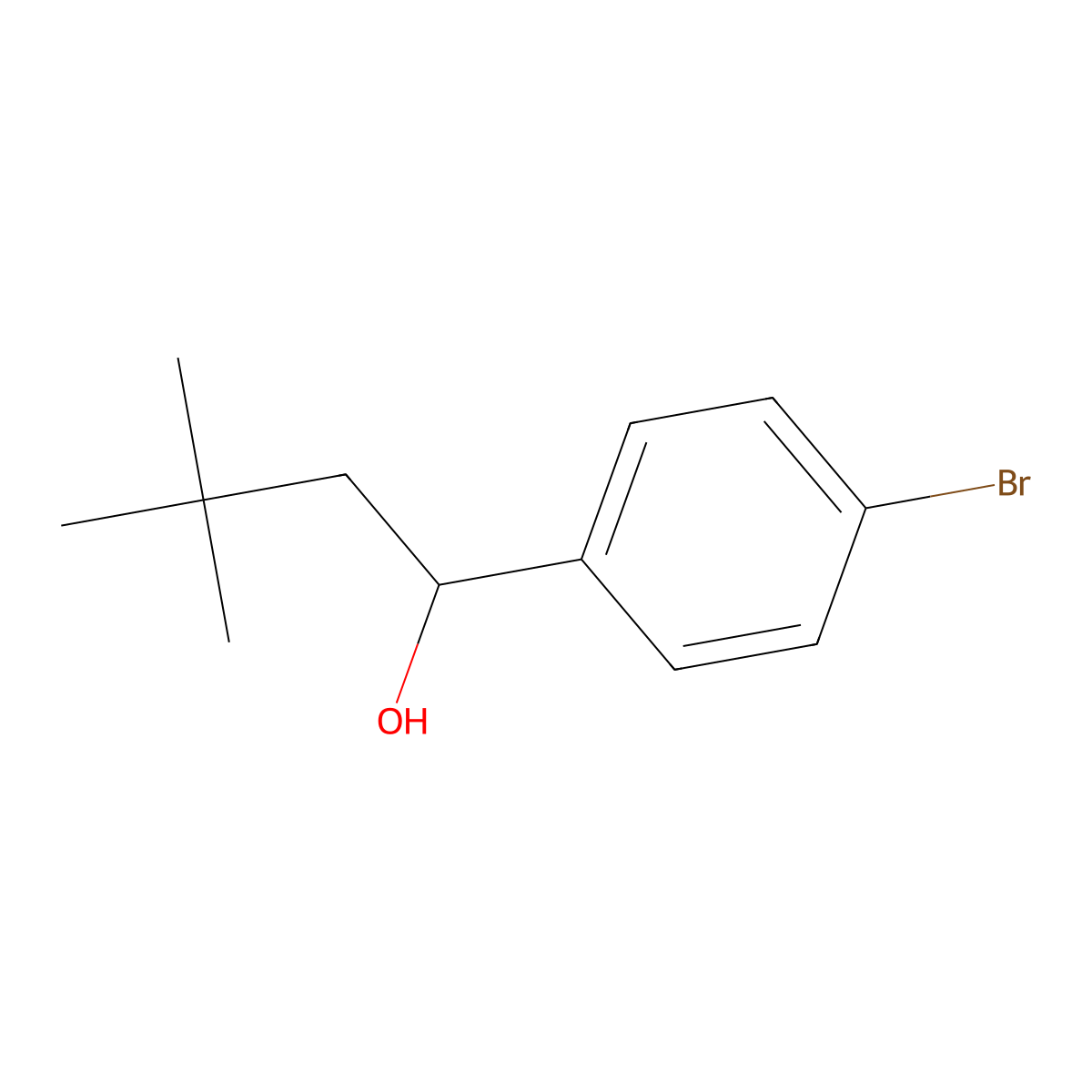 1-(4-Bromophenyl)-3,3-dimethylbutan-1-ol molecular structure, CAS 1250608-12-8
