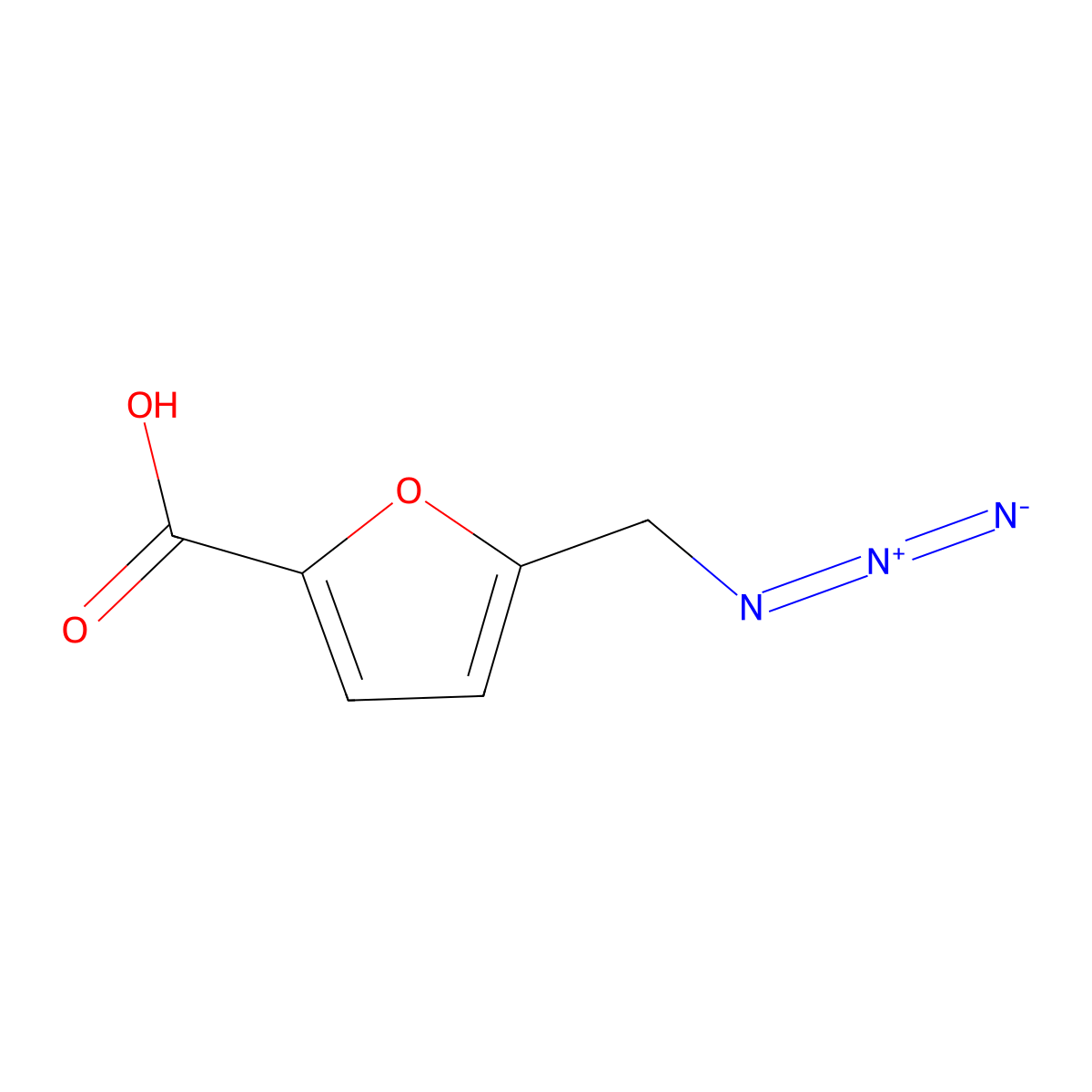 5-(Azidomethyl)furan-2-carboxylic acid molecular structure, CAS 1250609-07-4