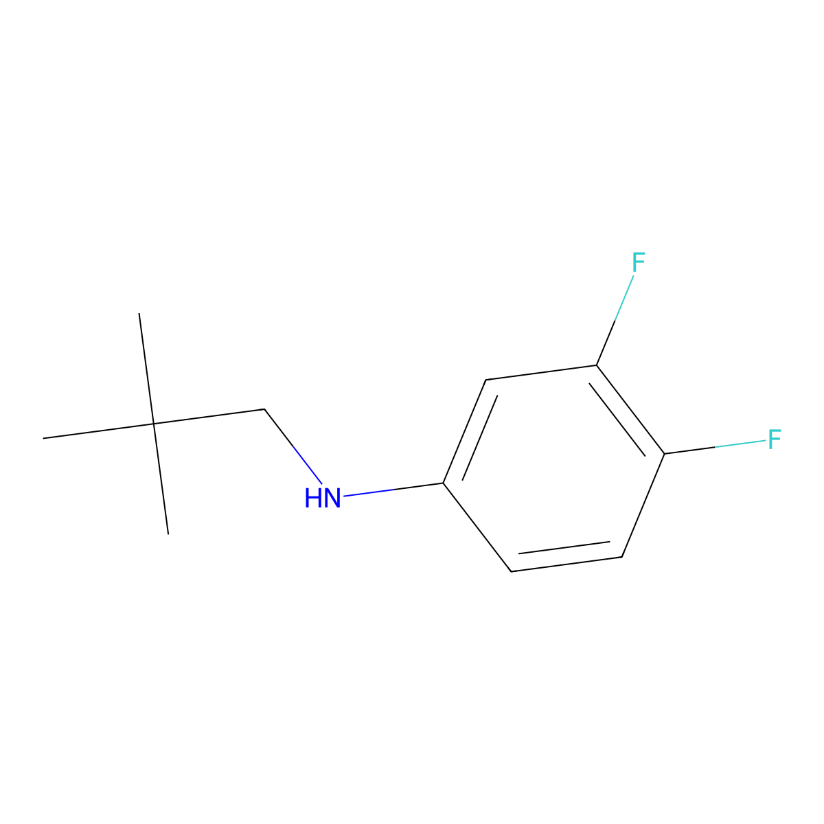 N-(2,2-dimethylpropyl)-3,4-difluoroaniline molecular structure, CAS 1250609-46-1
