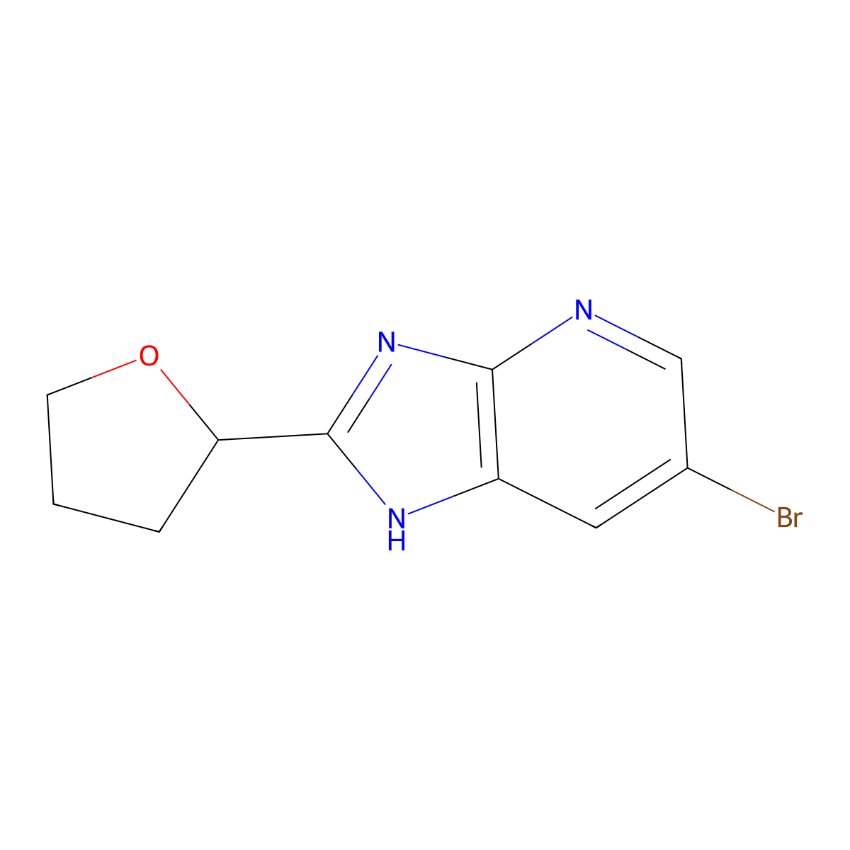 6-bromo-2-(oxolan-2-yl)-4H-imidazo[4,5-b]pyridine molecular structure, CAS 1250609-87-0