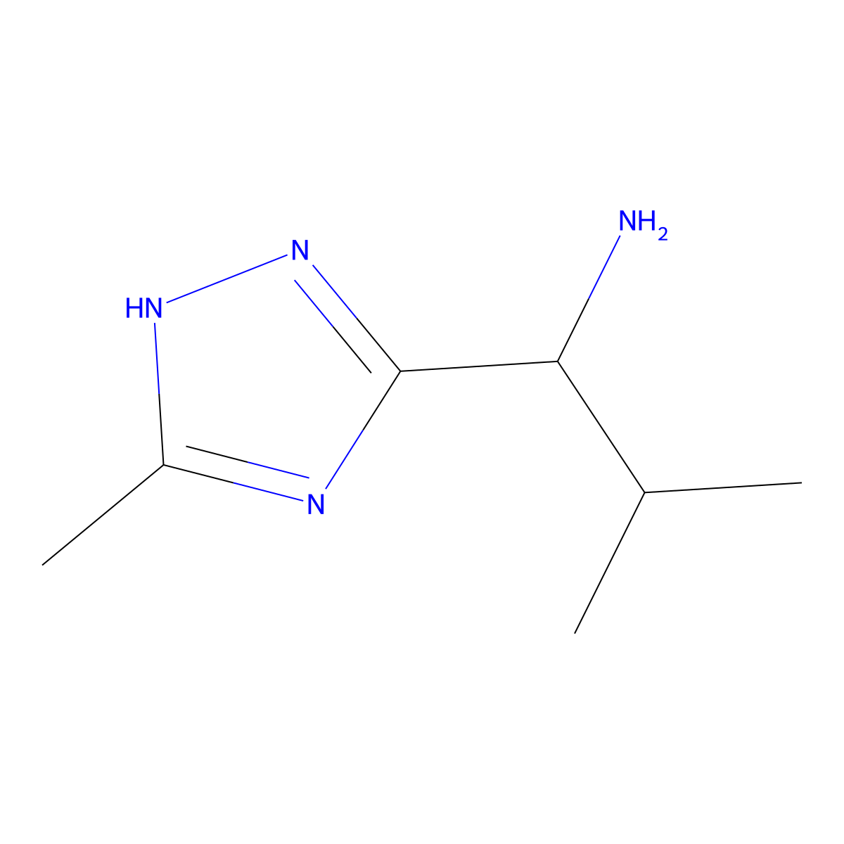 2-Methyl-1-(5-methyl-4H-1,2,4-triazol-3-yl)propan-1-amine molecular structure, CAS 1250612-21-5