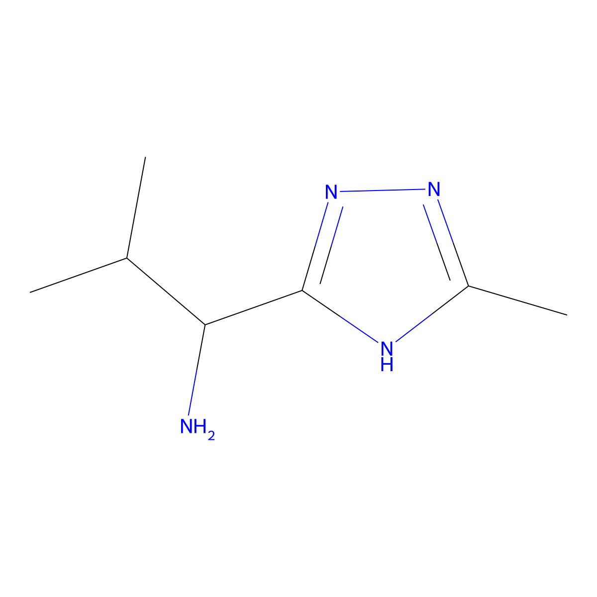 2-Methyl-1-(5-methyl-4H-1,2,4-triazol-3-yl)propan-1-amine molecular structure, CAS 1250612-21-5