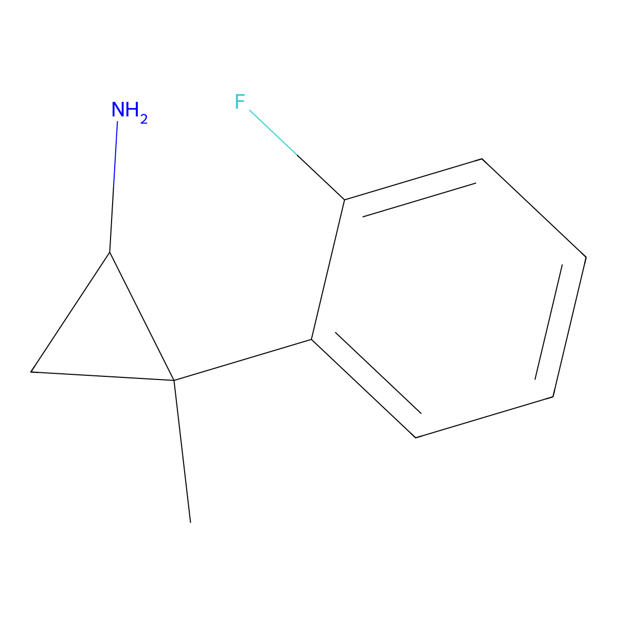 2-(2-Fluorophenyl)-2-methylcyclopropan-1-amine molecular structure, CAS 1250614-04-0