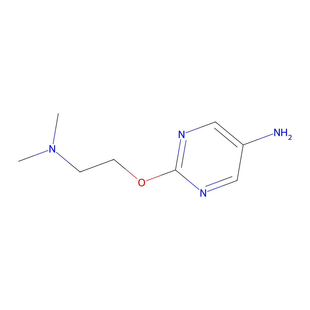 2-(2-(Dimethylamino)ethoxy)pyrimidin-5-amine molecular structure, CAS 1250618-62-2