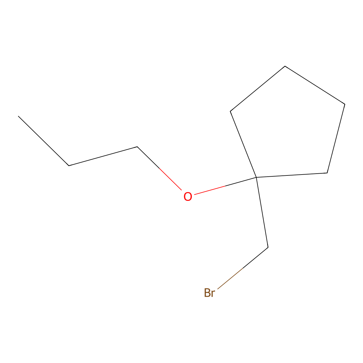 1-(Bromomethyl)-1-propoxycyclopentane molecular structure, CAS 1250619-37-4