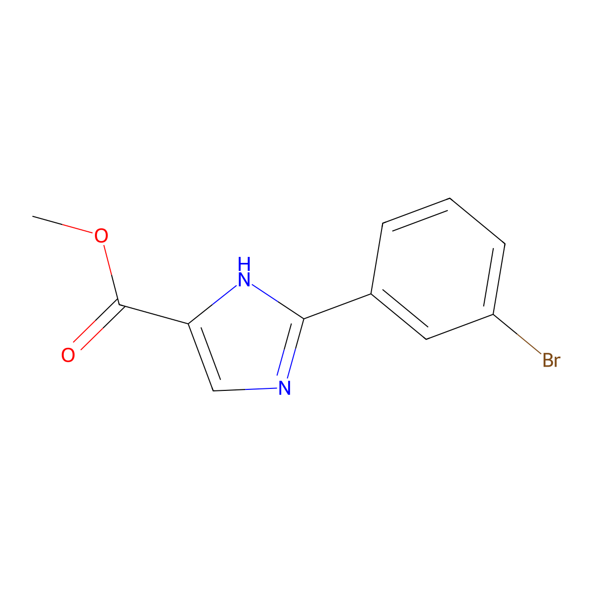 methyl 2-(3-bromophenyl)-1H-imidazole-5-carboxylate molecular structure, CAS 1250619-41-0