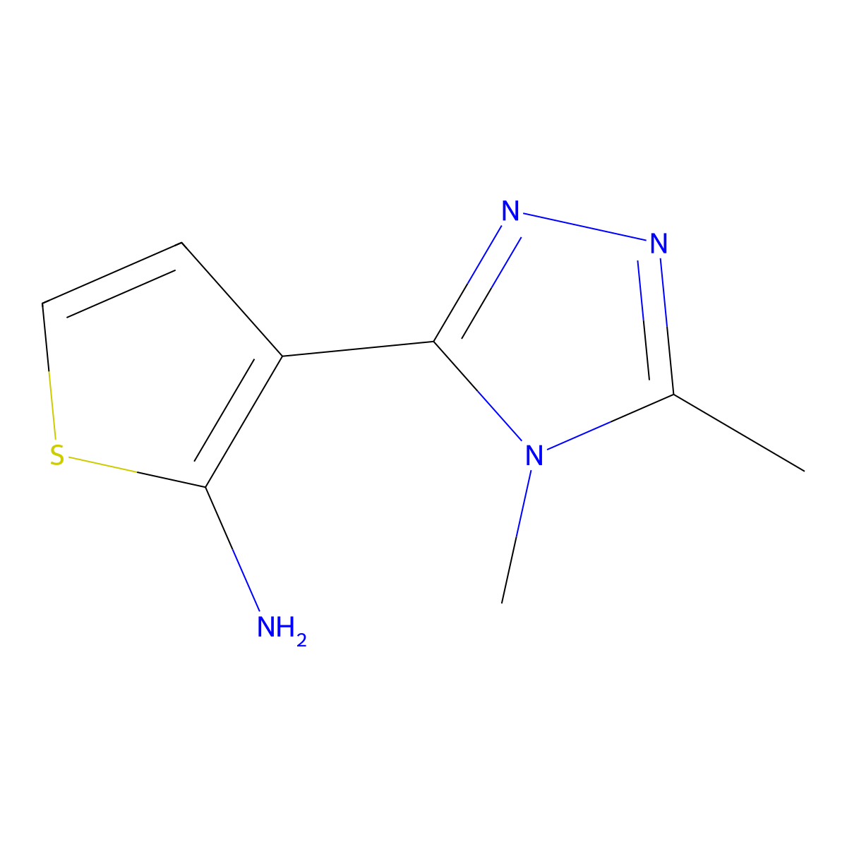 3-(4,5-Dimethyl-4h-1,2,4-triazol-3-yl)thiophen-2-amine molecular structure, CAS 1250619-92-1
