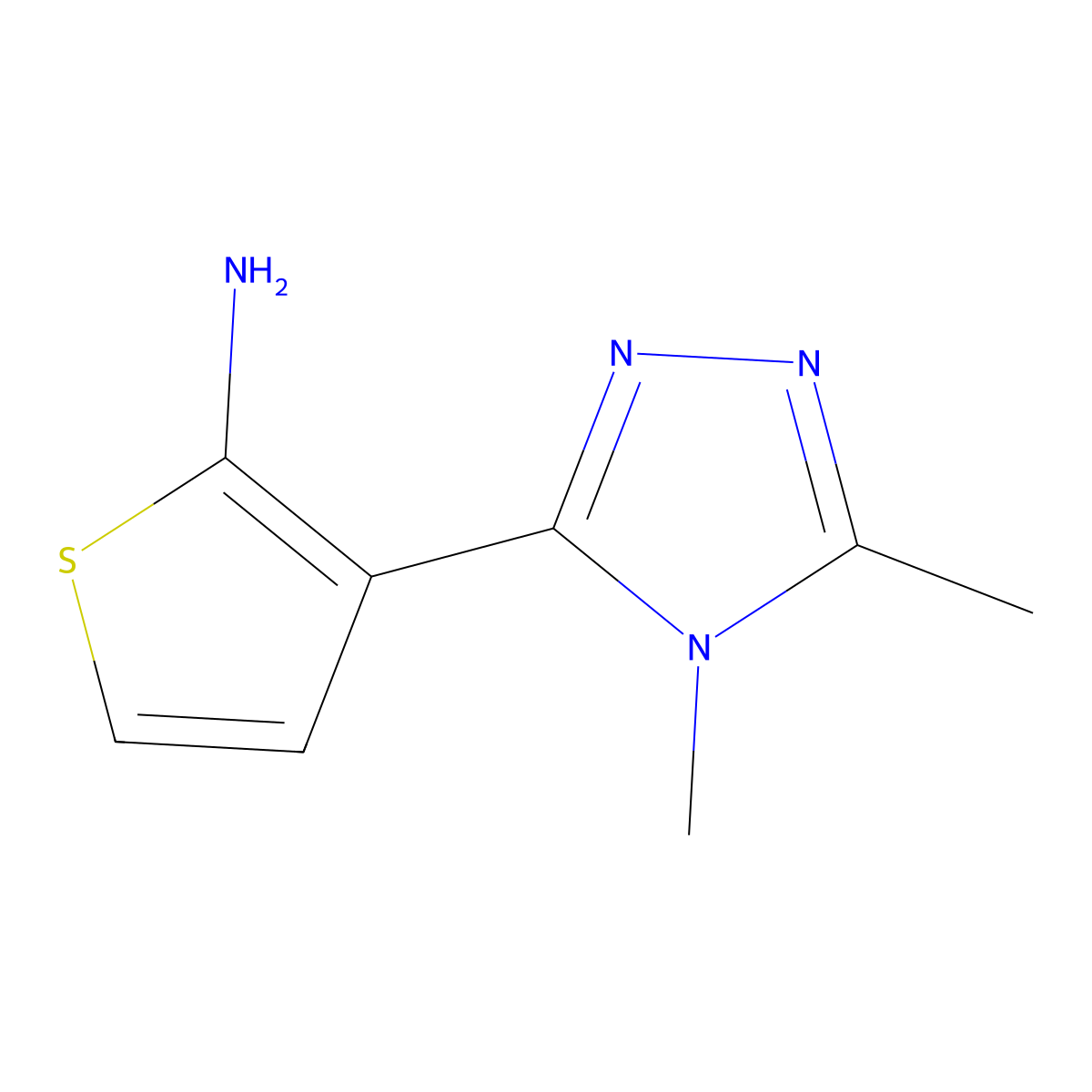 3-(4,5-Dimethyl-4h-1,2,4-triazol-3-yl)thiophen-2-amine molecular structure, CAS 1250619-92-1