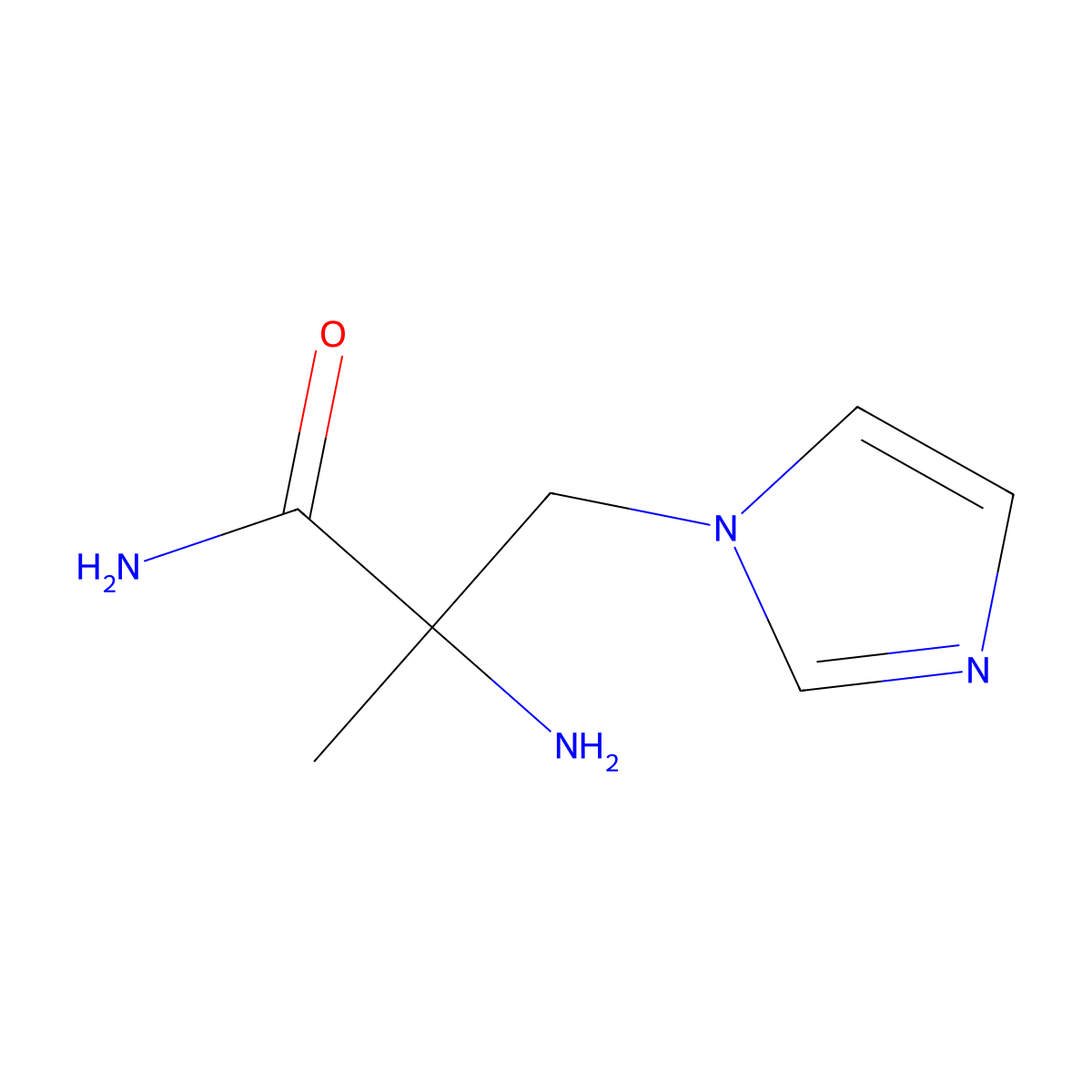 2-amino-3-(1H-imidazol-1-yl)-2-methylpropanamide molecular structure, CAS 1250620-54-2