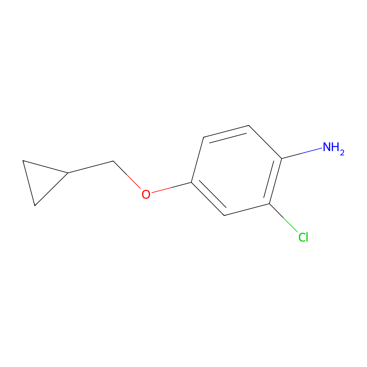2-Chloro-4-(cyclopropylmethoxy)aniline molecular structure, CAS 1250620-68-8