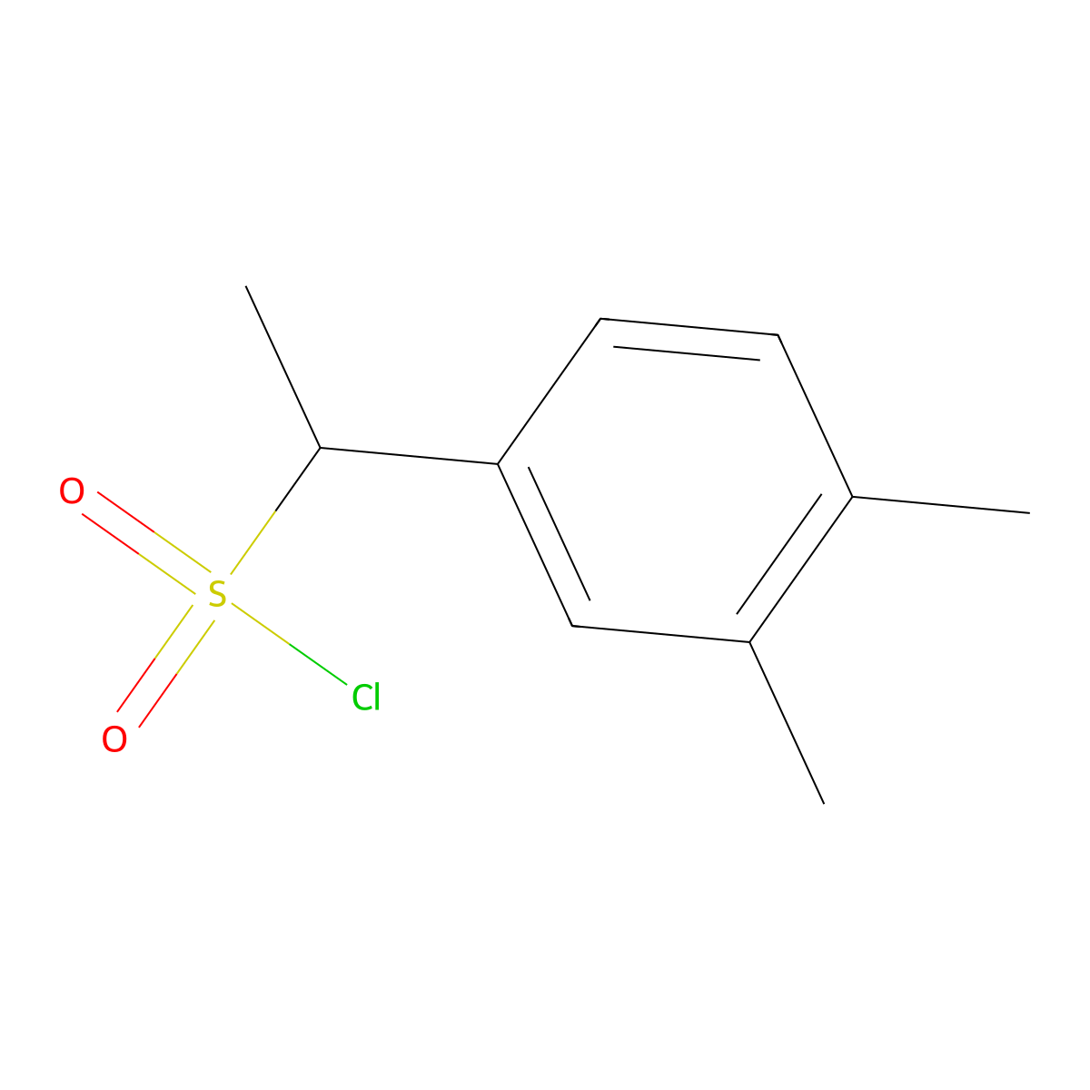 1-(3,4-Dimethylphenyl)ethane-1-sulfonyl chloride molecular structure, CAS 1250621-18-1