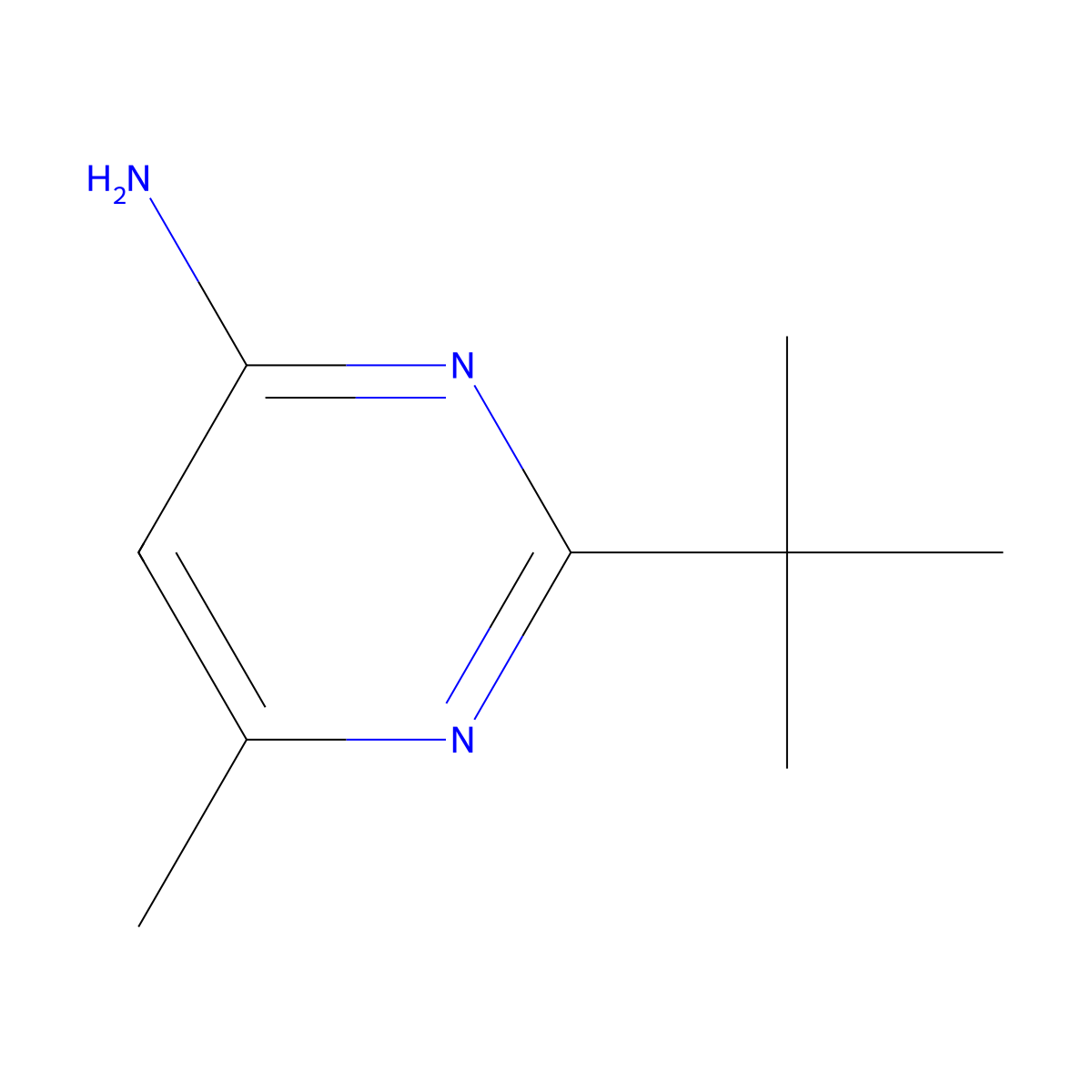 2-(tert-Butyl)-6-methylpyrimidin-4-amine molecular structure, CAS 1250621-57-8