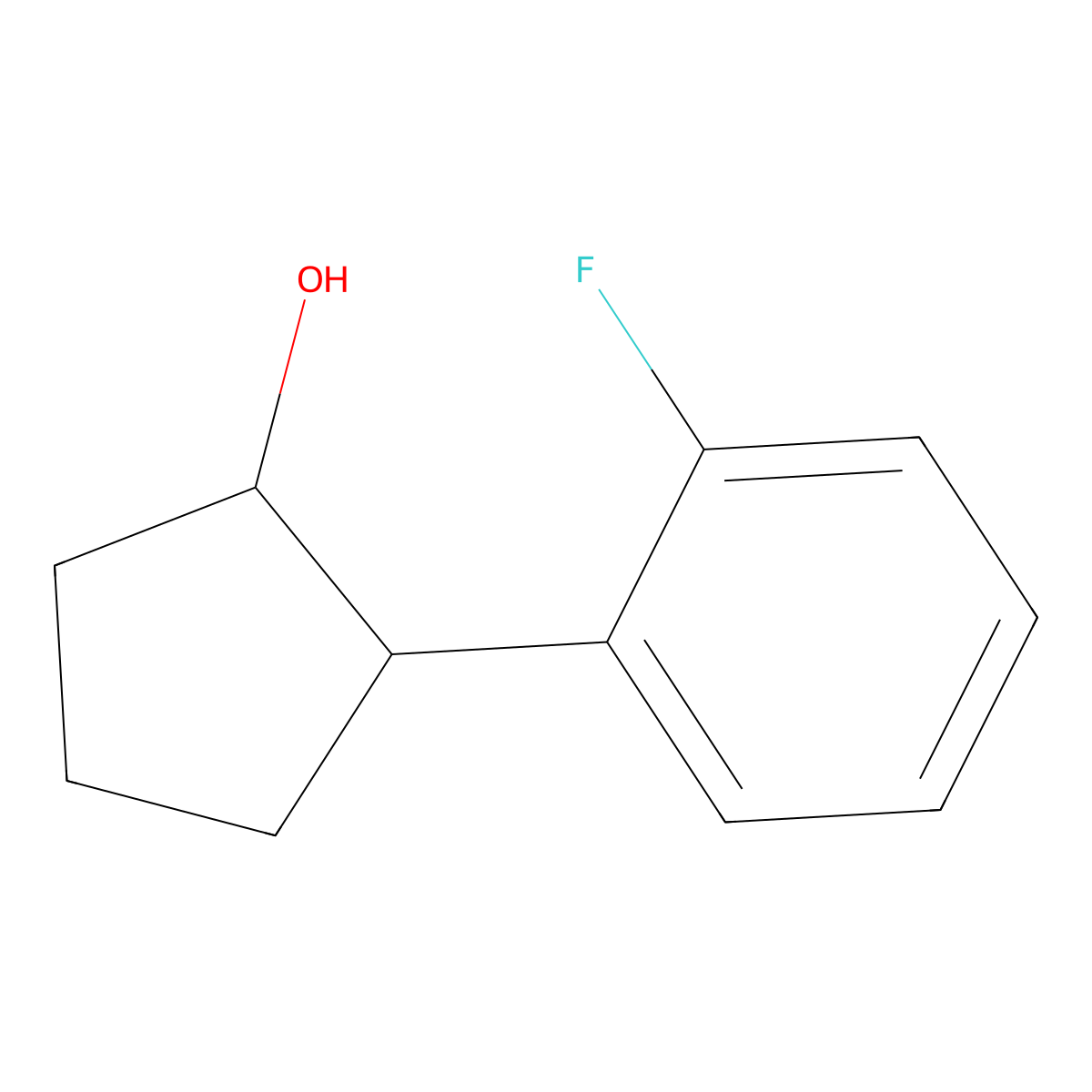 2-(2-Fluorophenyl)cyclopentan-1-ol molecular structure, CAS 1250622-40-2