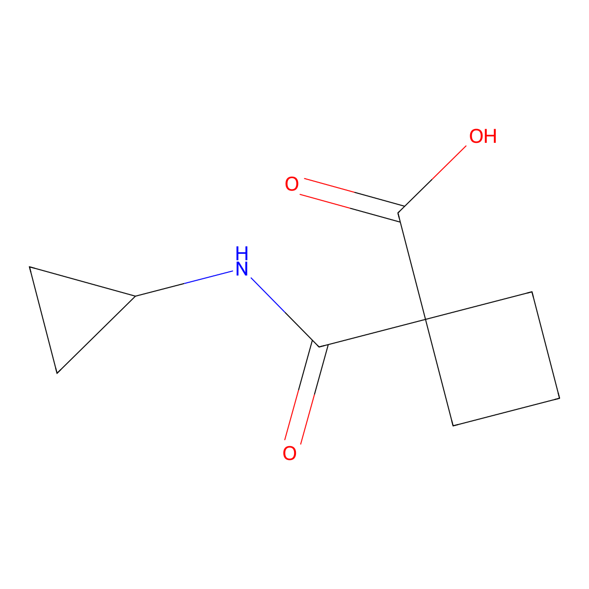 1-(Cyclopropylcarbamoyl)cyclobutane-1-carboxylic acid molecular structure, CAS 1250624-45-3