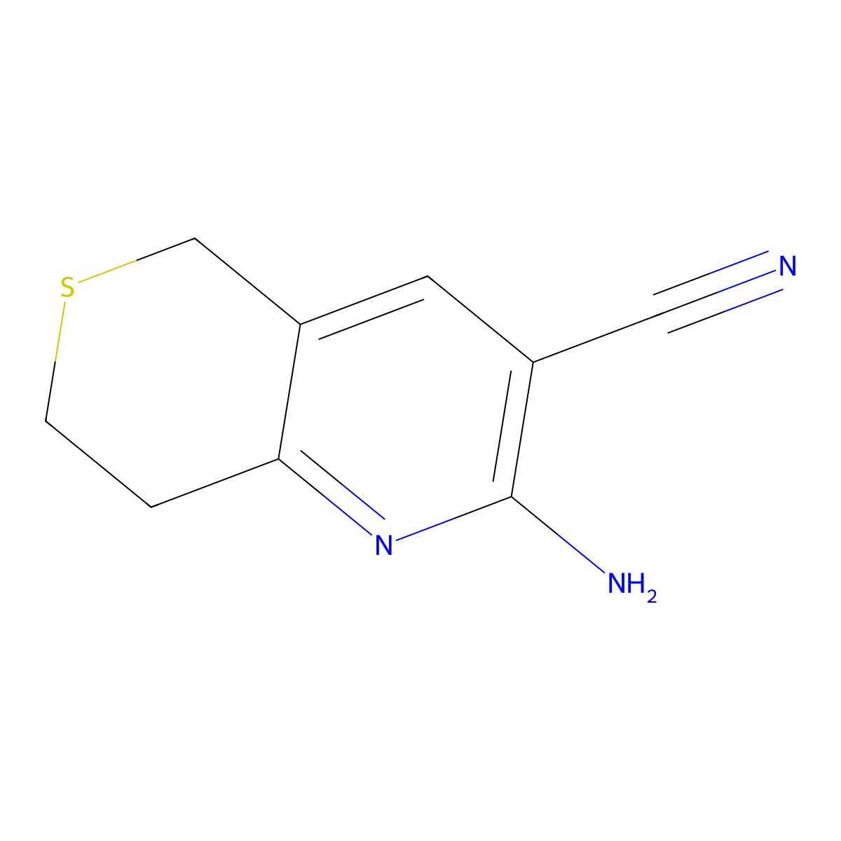 2-amino-5H,7H,8H-thiopyrano[4,3-b]pyridine-3-carbonitrile molecular structure, CAS 1250624-78-2